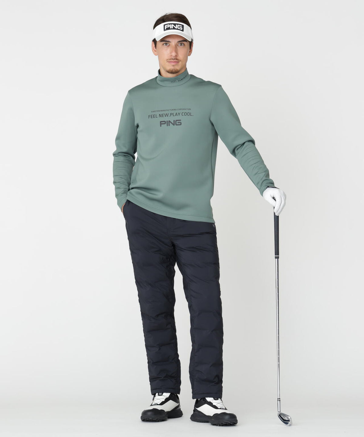 [PING APPAREL] 裏メッシュダンボール長袖ハイネックシャツ (MENS)