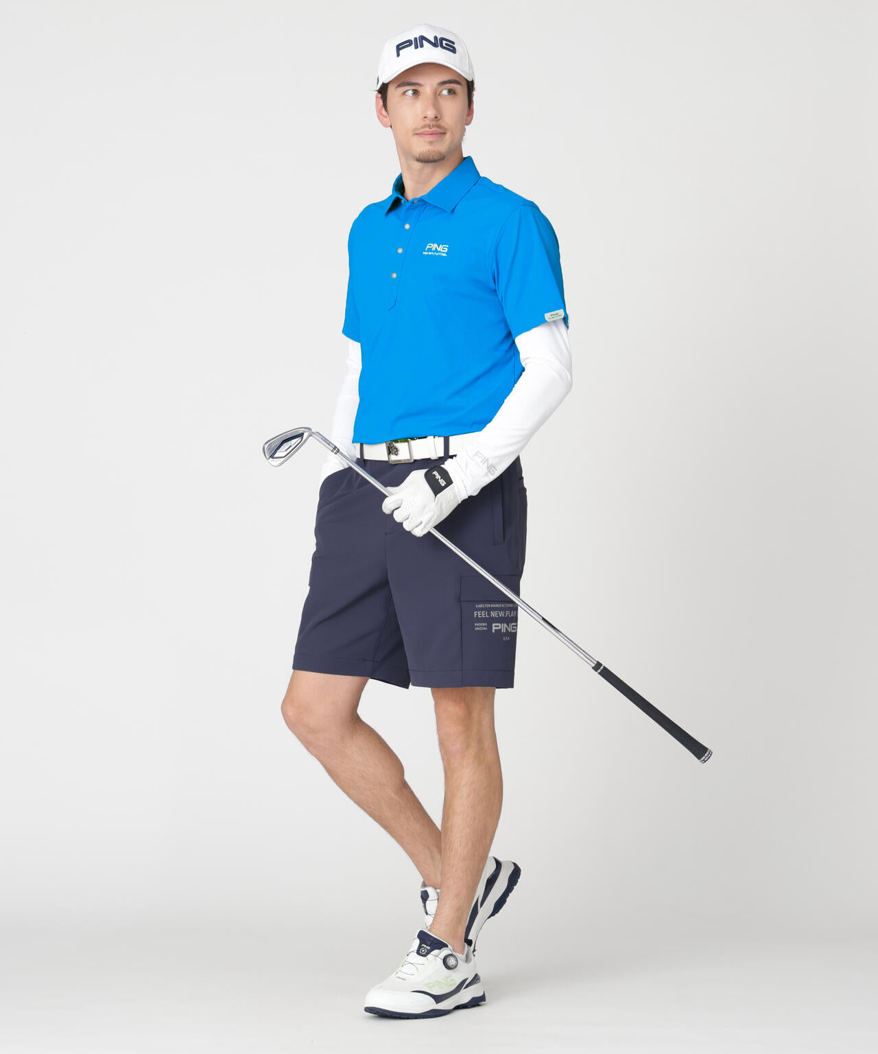 【PING APPAREL】ベア天竺UV接触冷感長袖Uネックインナー (MENS)