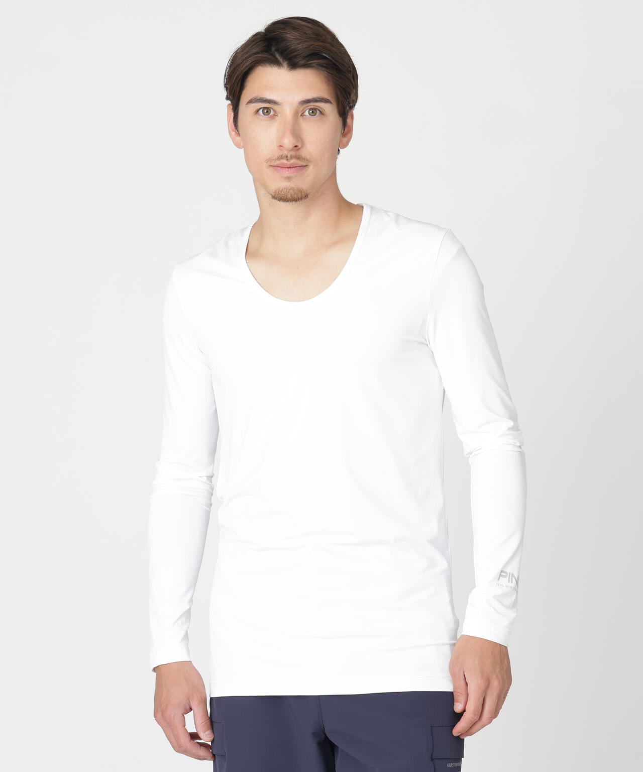 【PING APPAREL】ベア天竺UV接触冷感長袖Uネックインナー (MENS)