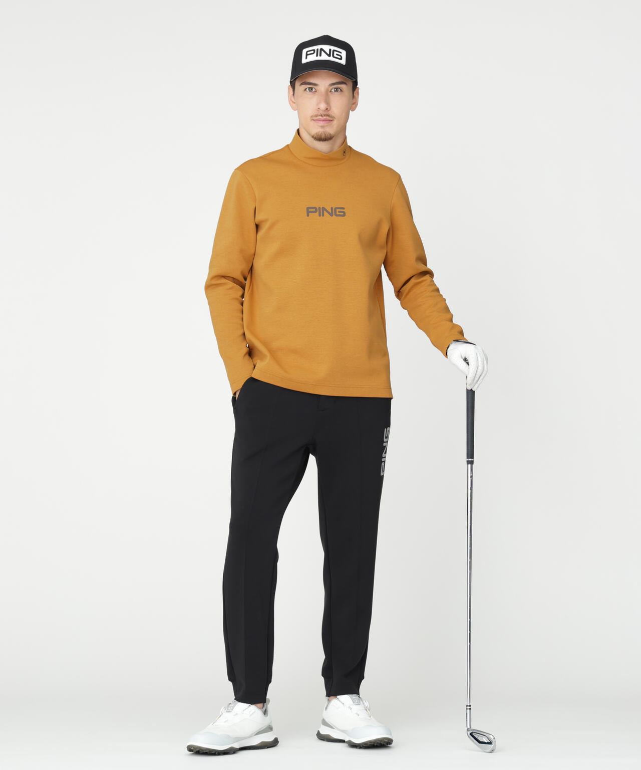 PING APPAREL】ANSERプリントストレッチダンボール長袖ハイネック