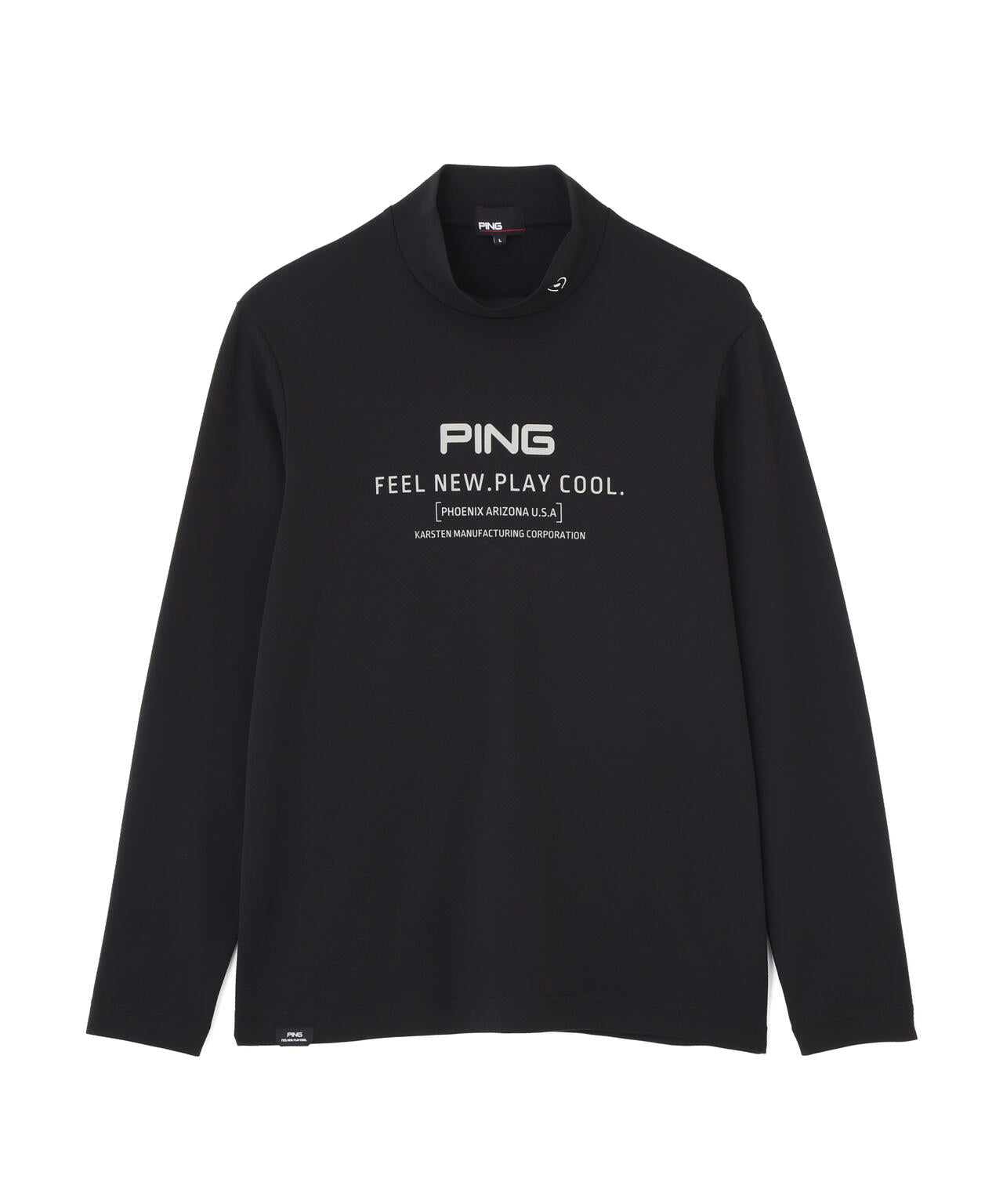 【PING APPAREL】格子リバーススクラムテック長袖ハイネックシャツ (MENS)
