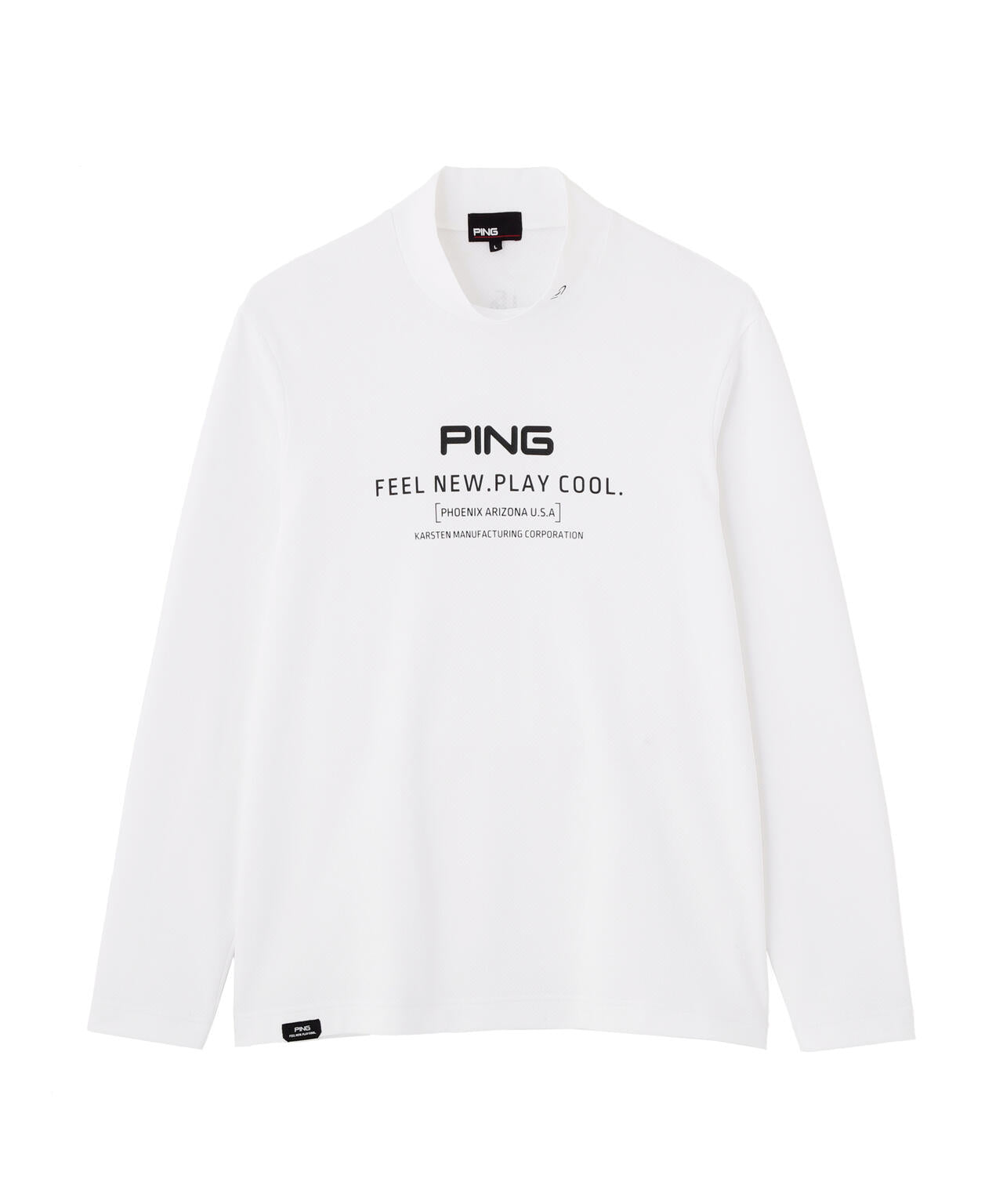 【PING APPAREL】格子リバーススクラムテック長袖ハイネックシャツ (MENS)