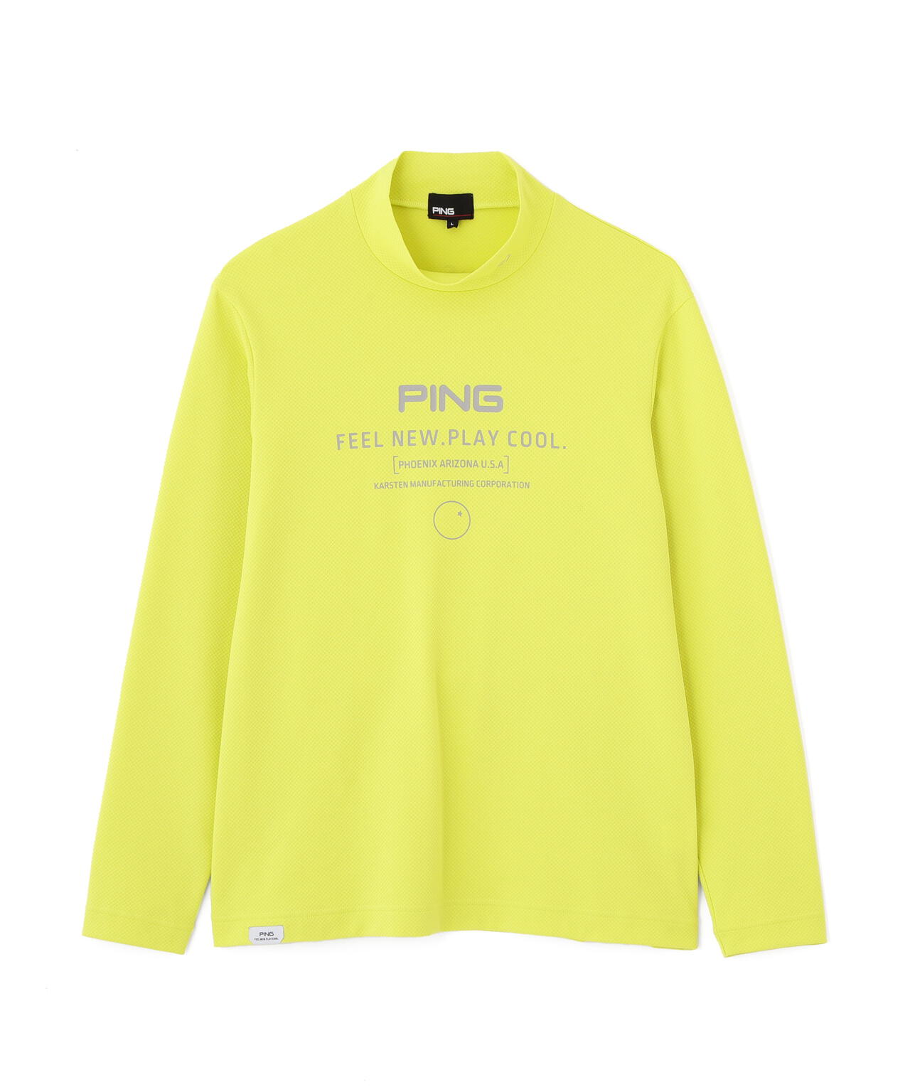 【PING APPAREL】格子リバーススクラムテック長袖ハイネックシャツ (MENS)