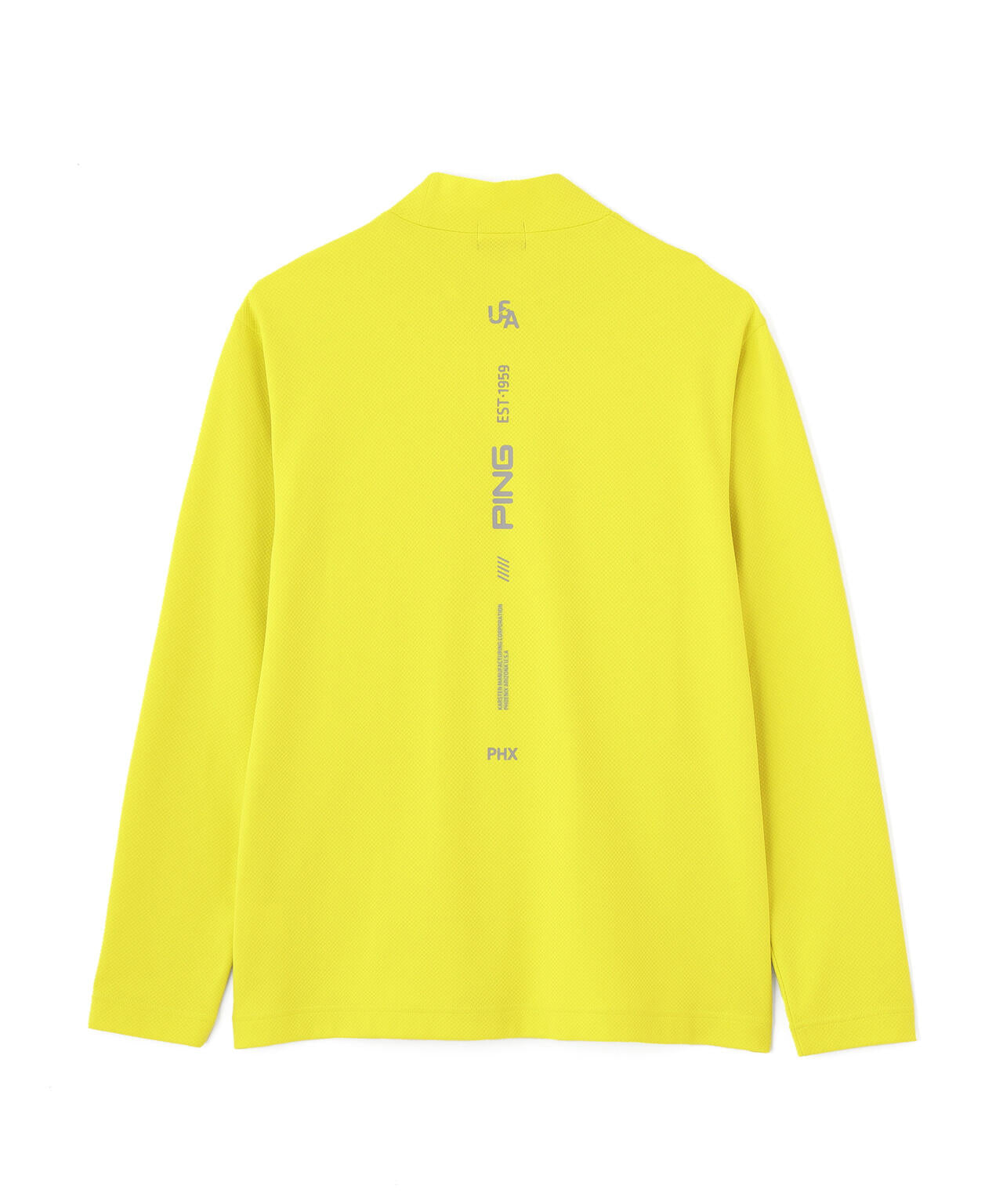 PING APPAREL】格子リバーススクラムテック長袖ハイネックシャツ (MENS