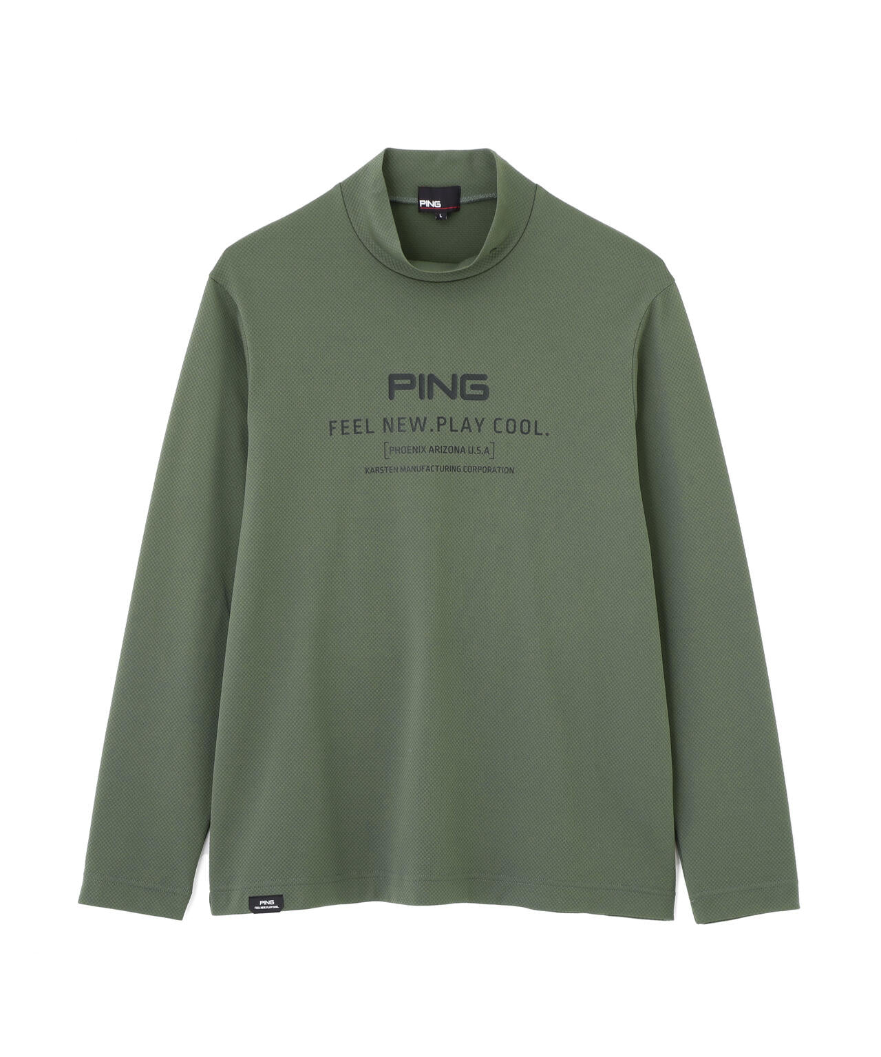 【PING APPAREL】格子リバーススクラムテック長袖ハイネックシャツ (MENS)