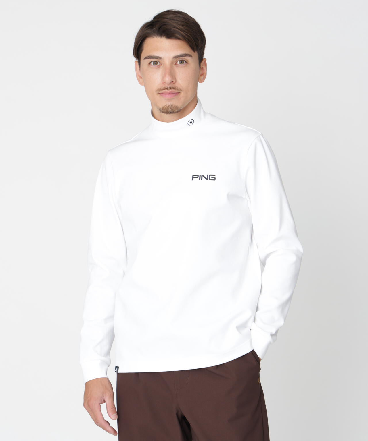 PING APPAREL】スパンライクポンチ長袖ハイネックシャツ (MENS) | PING
