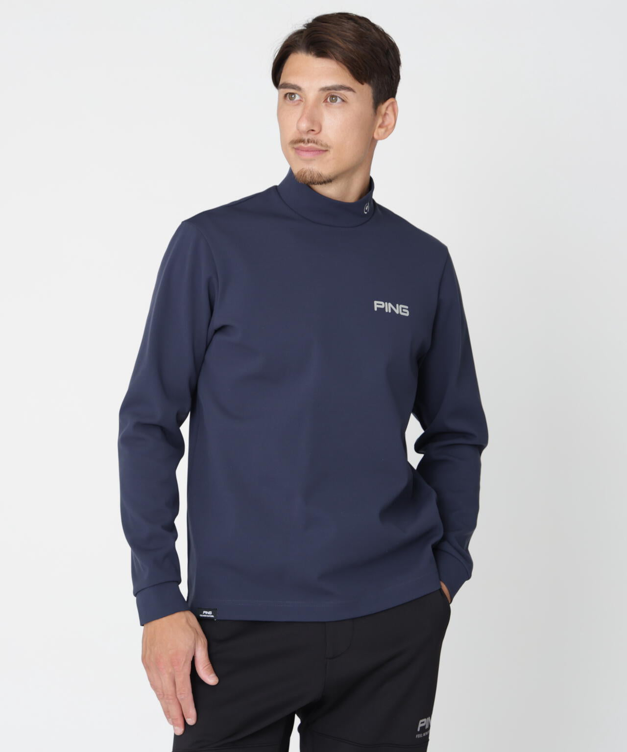PING APPAREL】スパンライクポンチ長袖ハイネックシャツ (MENS) | PING