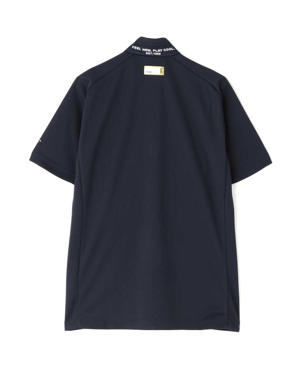 ［PING APPAREL］［吸水速乾・遮熱］オクタピンメッシュ半袖ハーフジップハイネックシャツ ＜GOLD＞ (MENS)