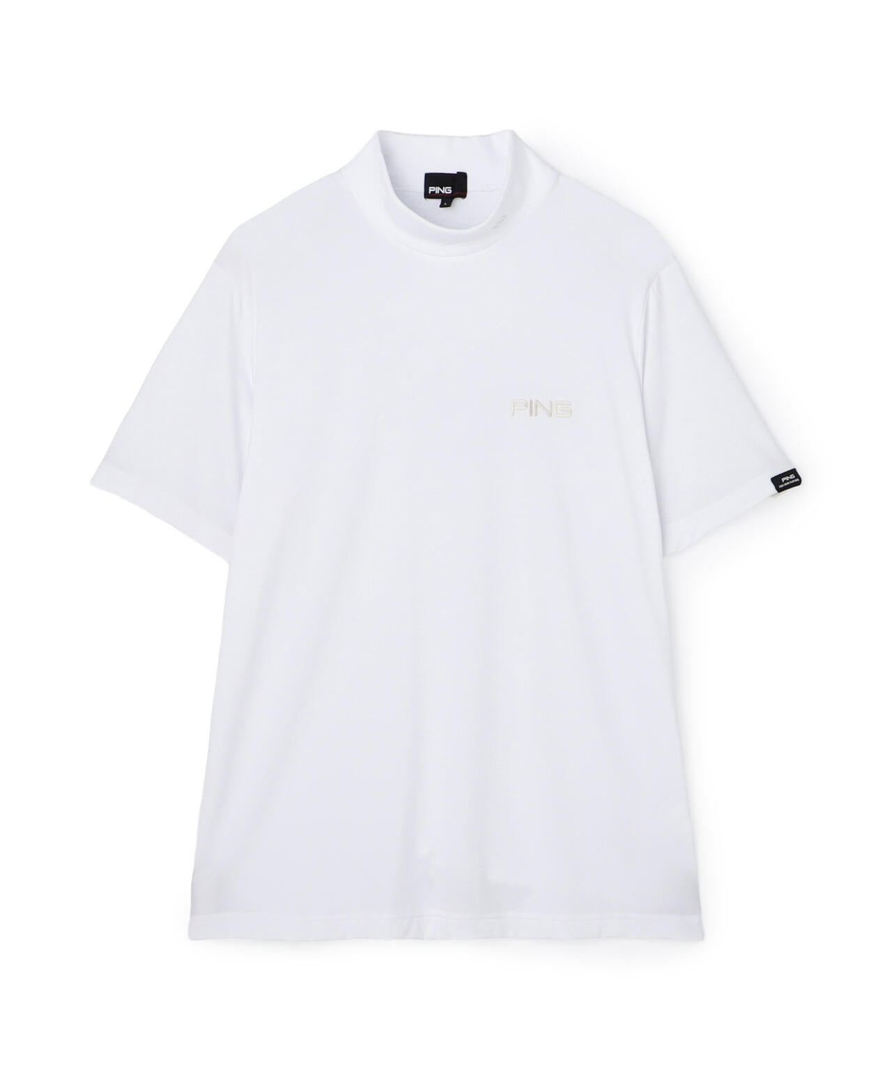 ［PING APPAREL］［接触冷感］ナイロンサッカー衿リブ半袖ハイネックシャツ (MENS)
