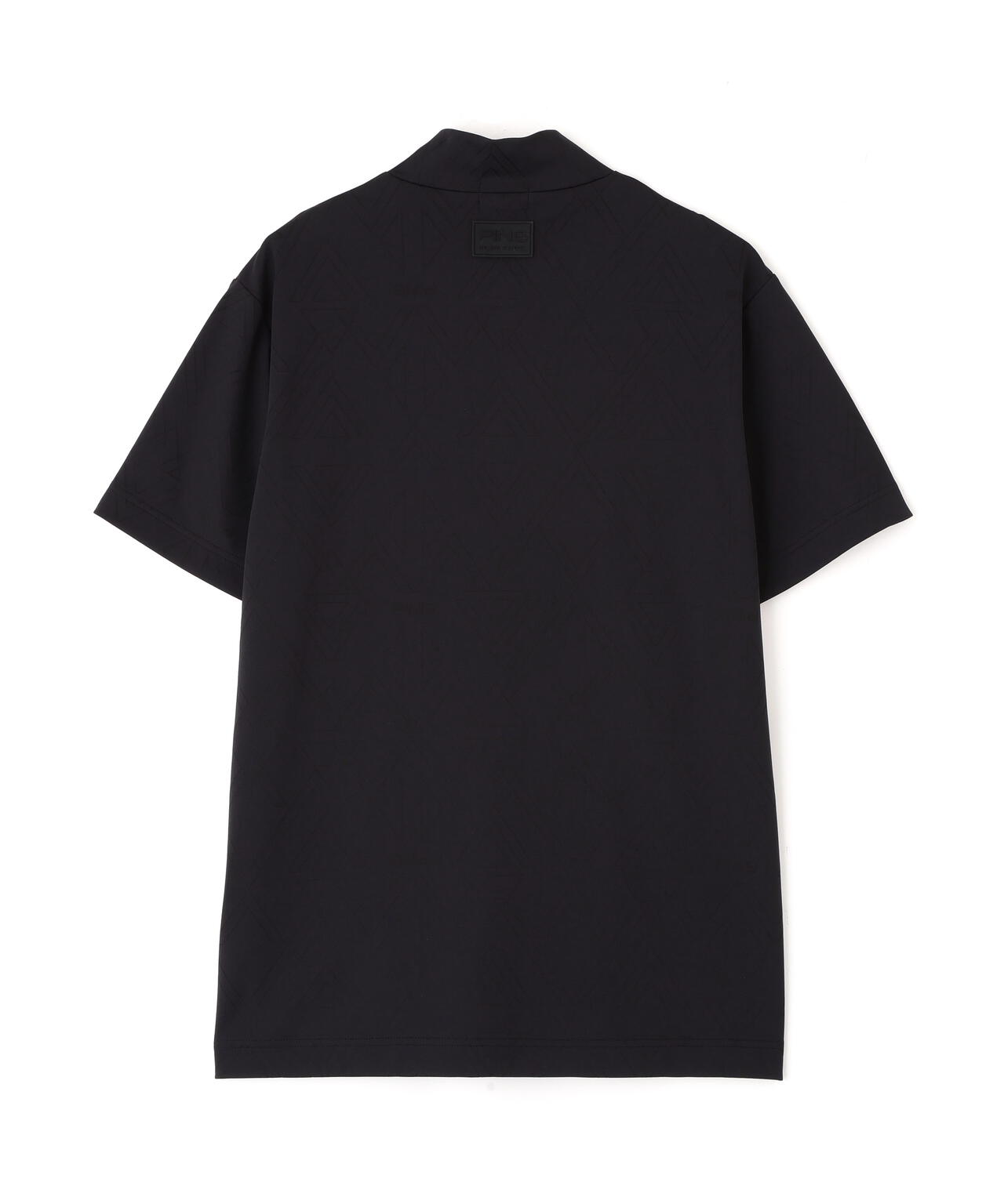 【PING APPAREL】ストレッチダルブラ三角幾何学柄ジャカード半袖ハイネックシャツ (MENS)