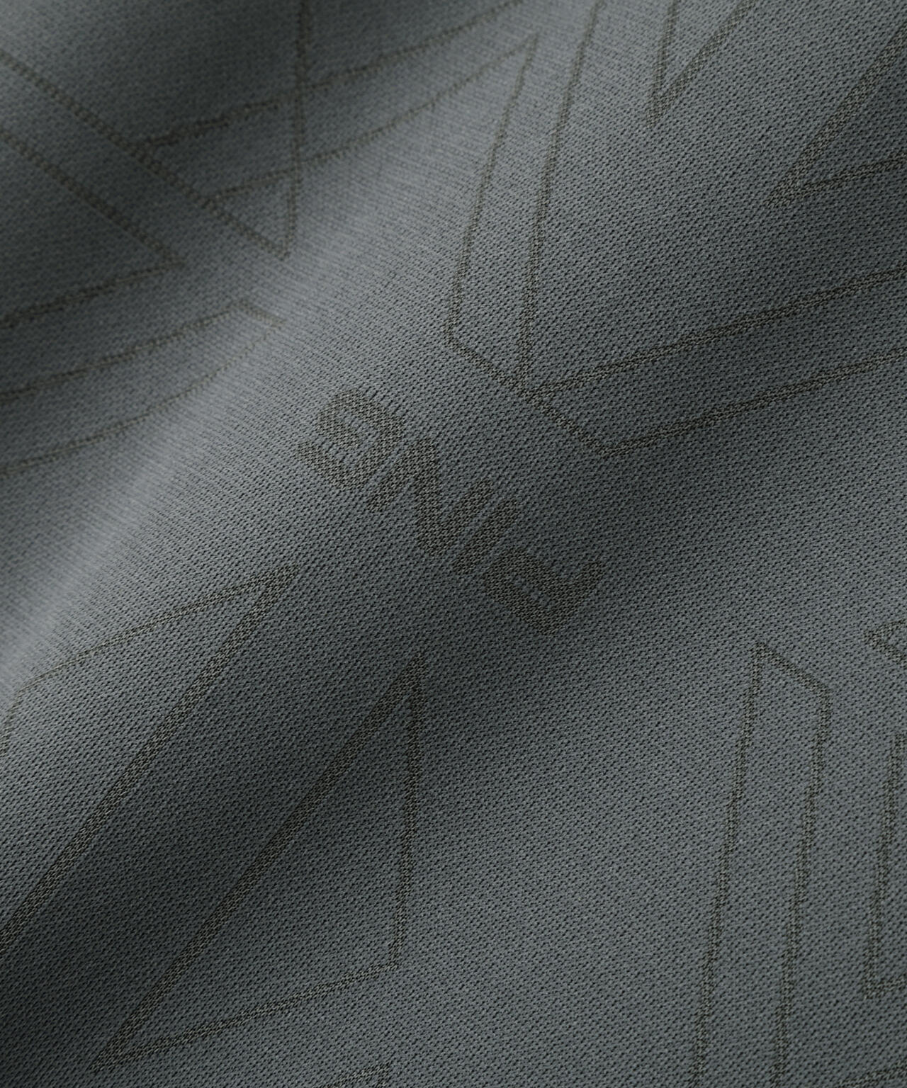 【PING APPAREL】ストレッチダルブラ三角幾何学柄ジャカード半袖ハイネックシャツ (MENS)