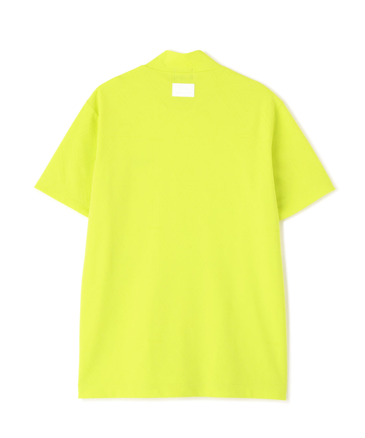 ［PING APPAREL］［吸水速乾・ストレッチ］幾何学柄ジャカード半袖ハイネックシャツ (MENS)