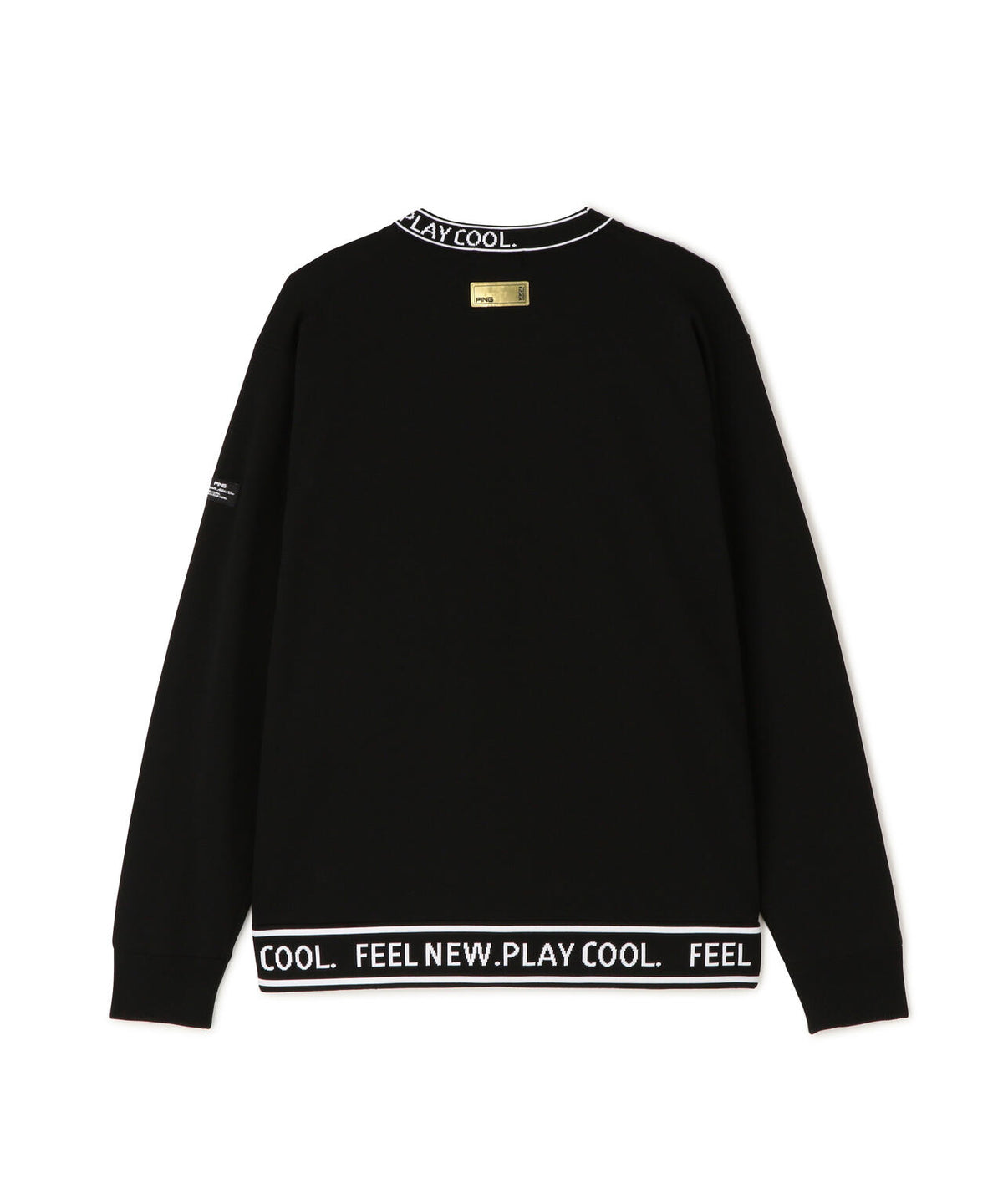 [PING APPAREL] 薄手防風裏付きクルーネックニットプルオーバー ＜GOLD＞ (MENS)