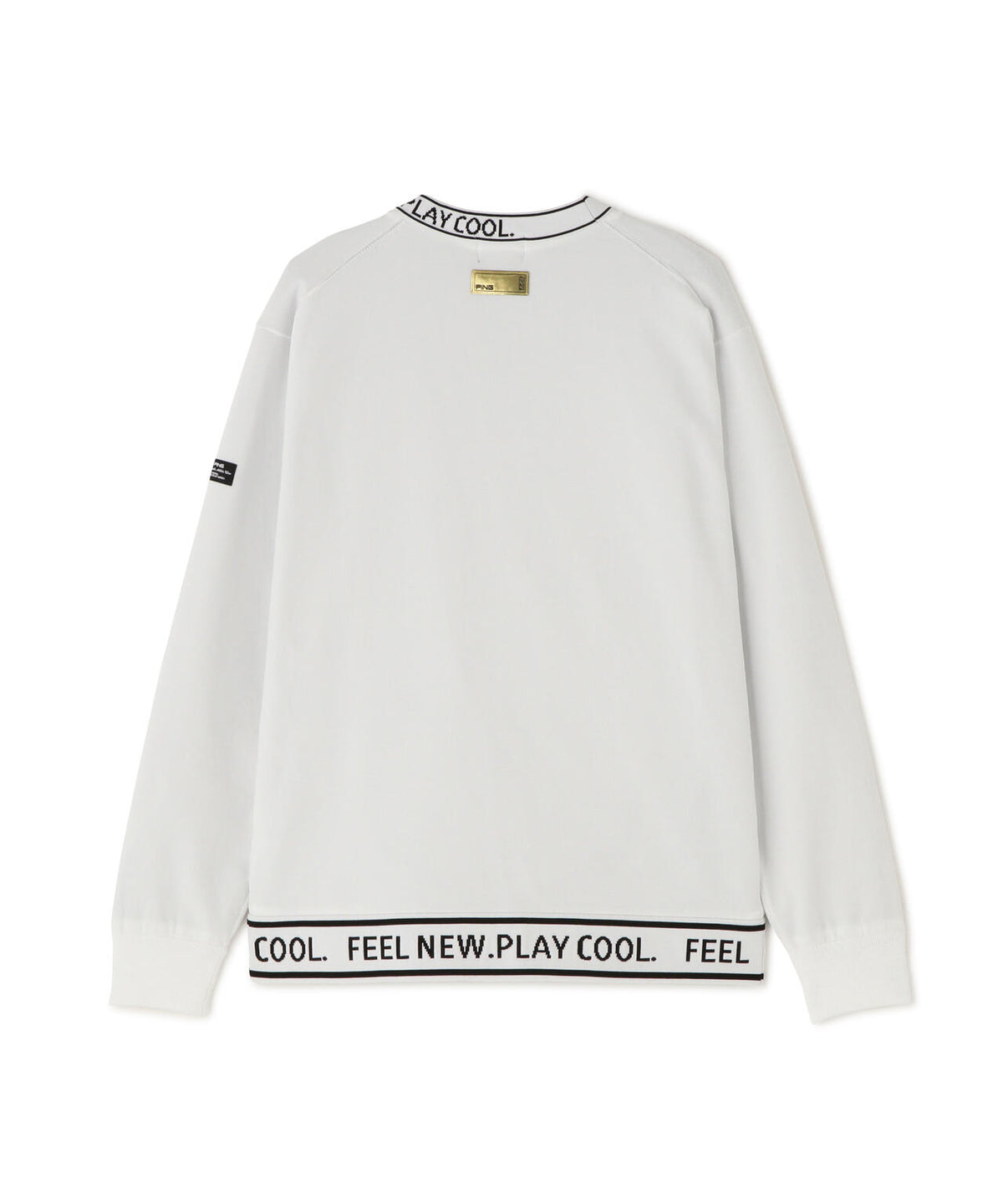 [PING APPAREL] 薄手防風裏付きクルーネックニットプルオーバー ＜GOLD＞ (MENS)