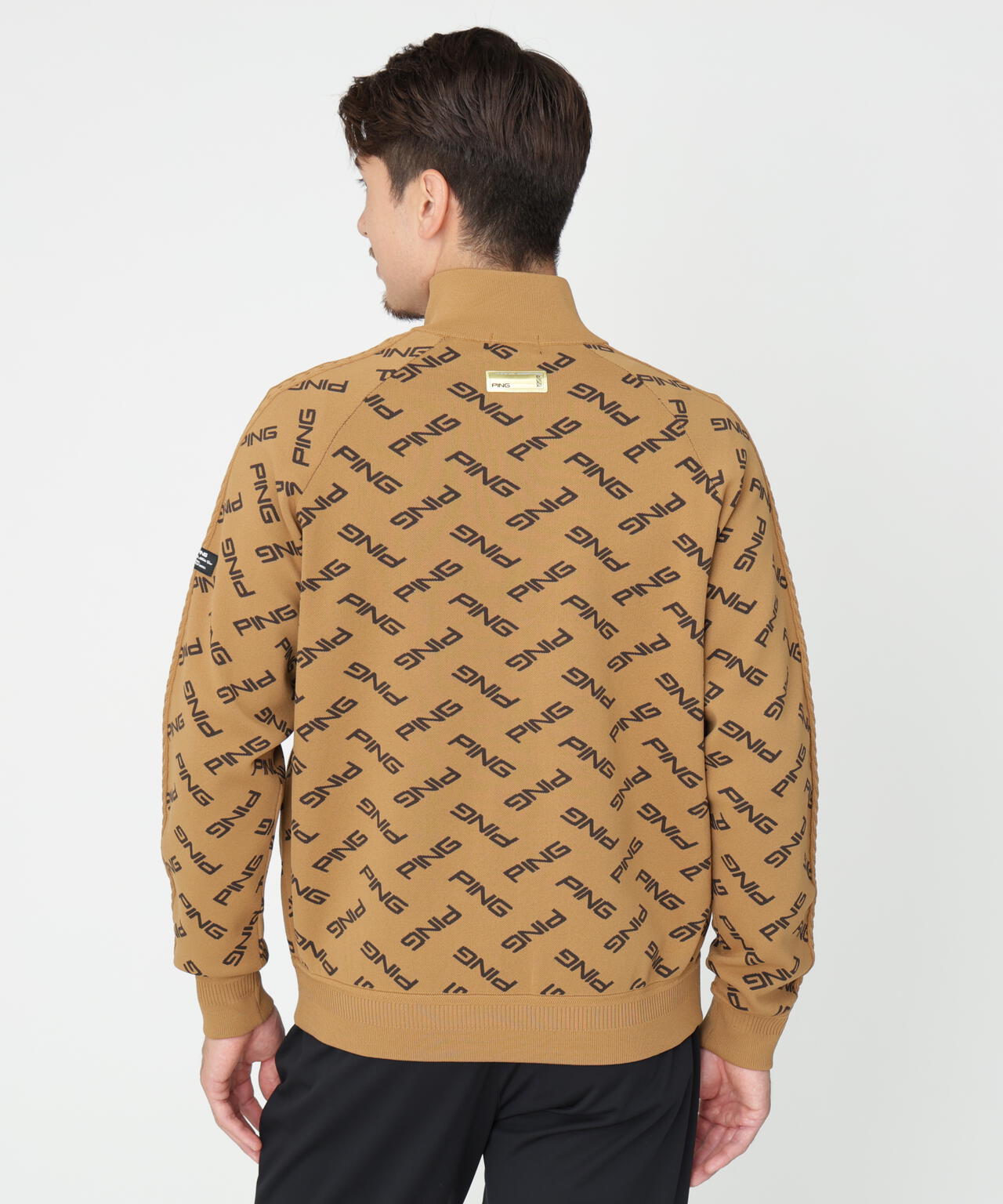 PING APPAREL] PINGロゴジャカードニットブルゾン ＜GOLD＞ (MENS