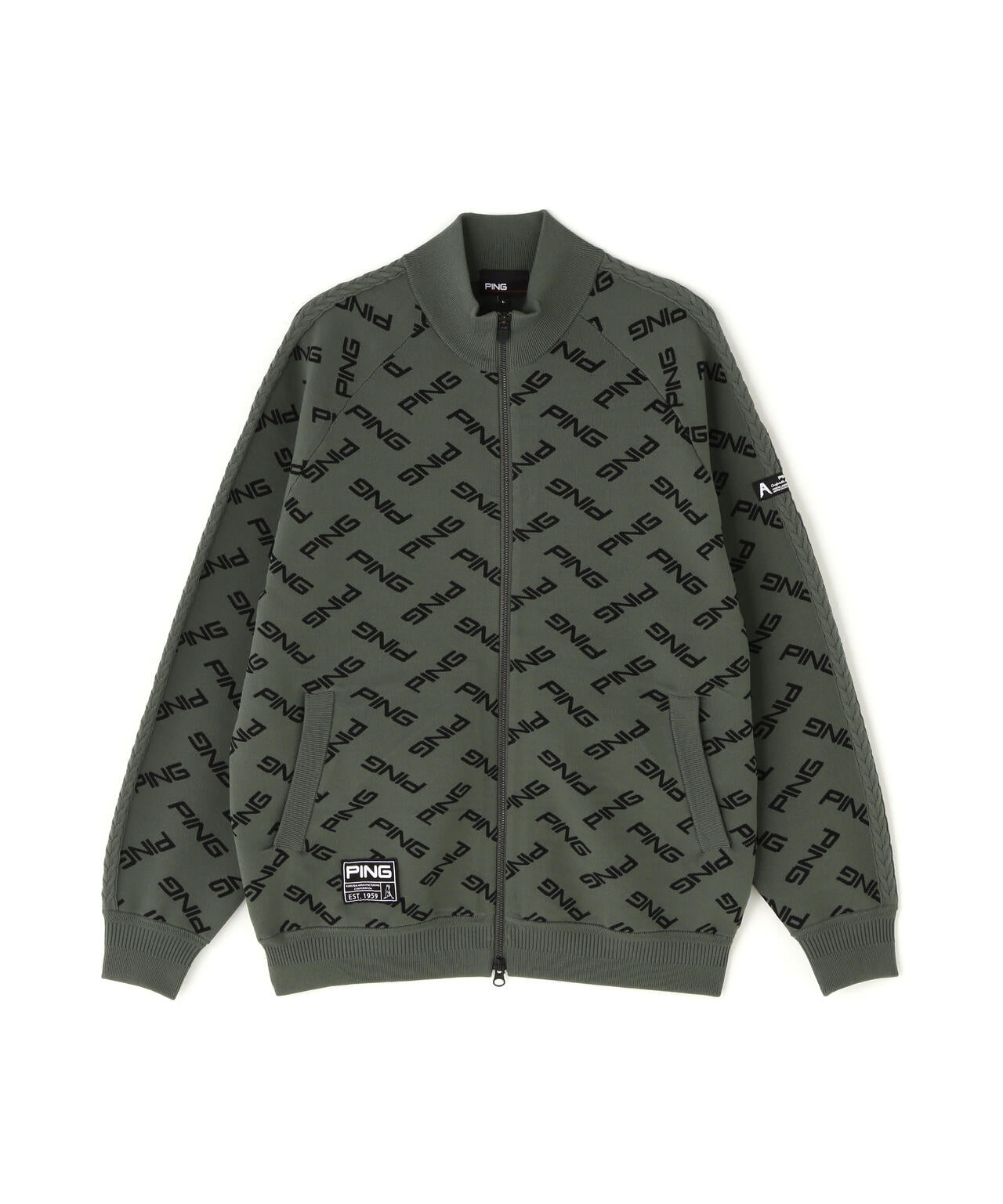 PING APPAREL] PINGロゴジャカードニットブルゾン ＜GOLD＞ (MENS