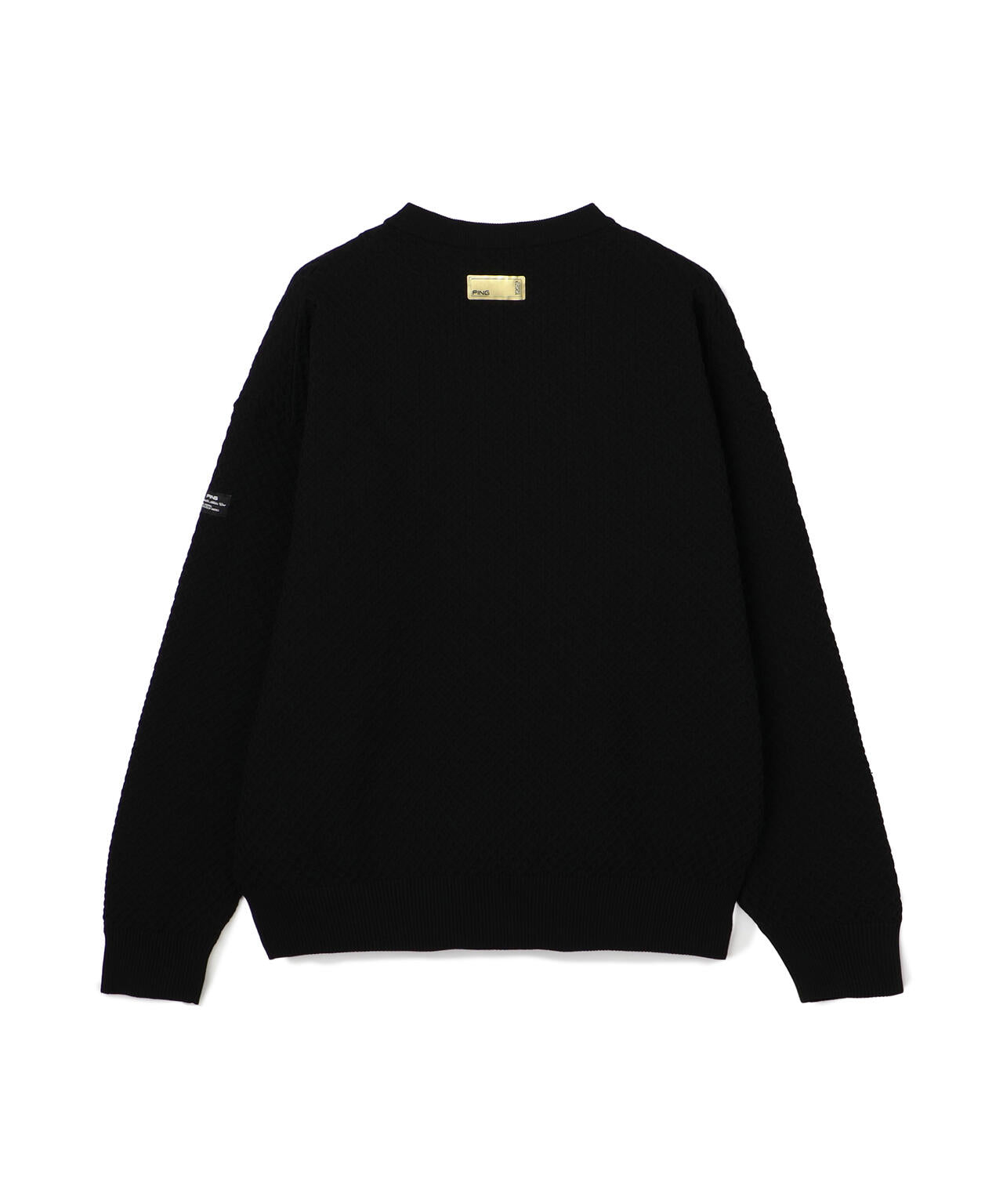 PING APPAREL] ハニカムジャカードクルーネックニットプルオーバー