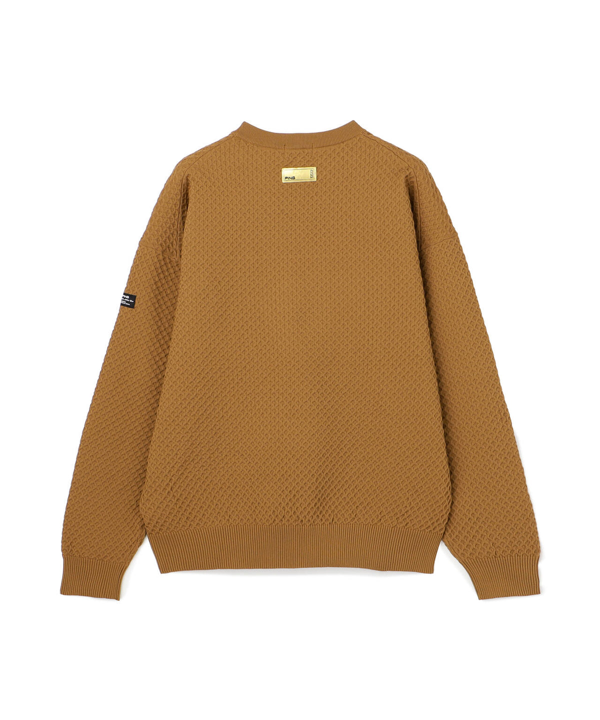 [PING APPAREL] ハニカムジャカードクルーネックニットプルオーバー ＜GOLD＞ (MENS)