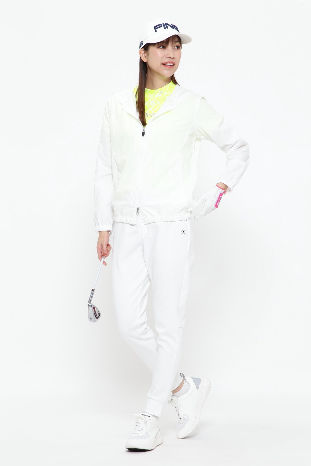 【PING APPAREL】デジタルノイズプリントリップ撥水総裏メッシュフーディブルゾン ＜PERFORMANCE＞ (LADIES)