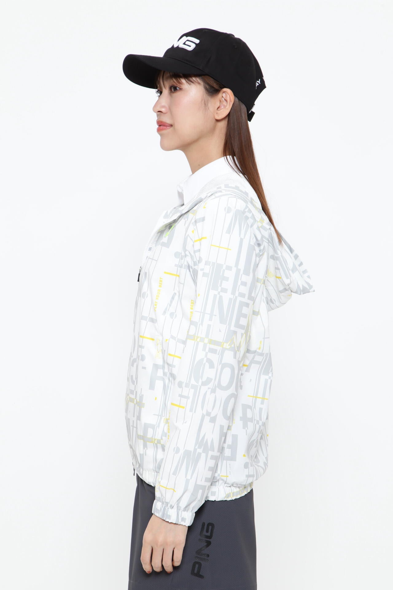 【PING APPAREL】デジタルノイズプリントリップ撥水総裏メッシュフーディブルゾン ＜PERFORMANCE＞ (LADIES)