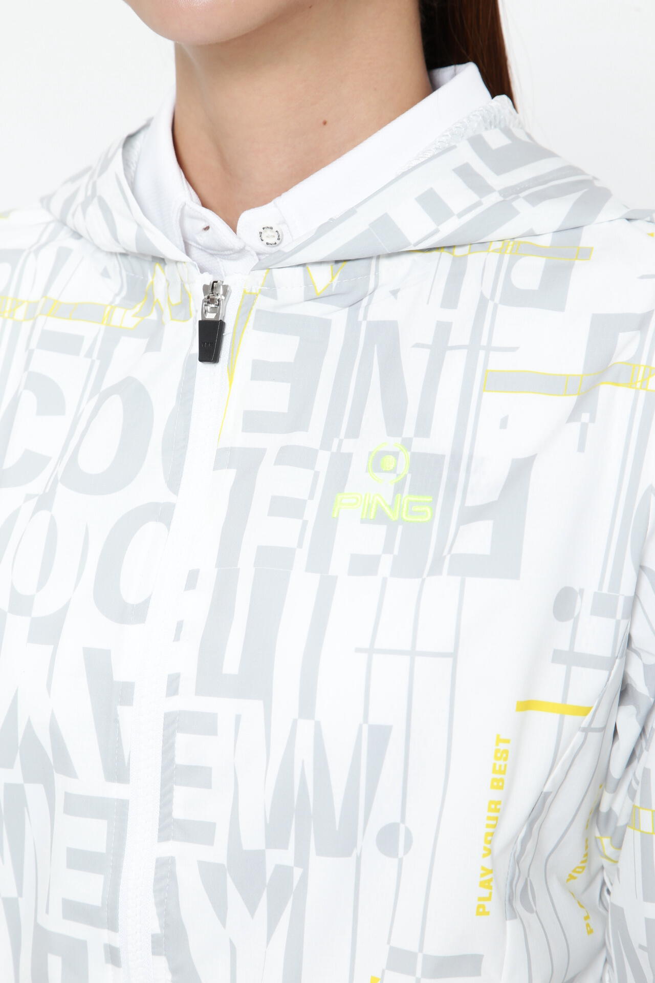 【PING APPAREL】デジタルノイズプリントリップ撥水総裏メッシュフーディブルゾン ＜PERFORMANCE＞ (LADIES)