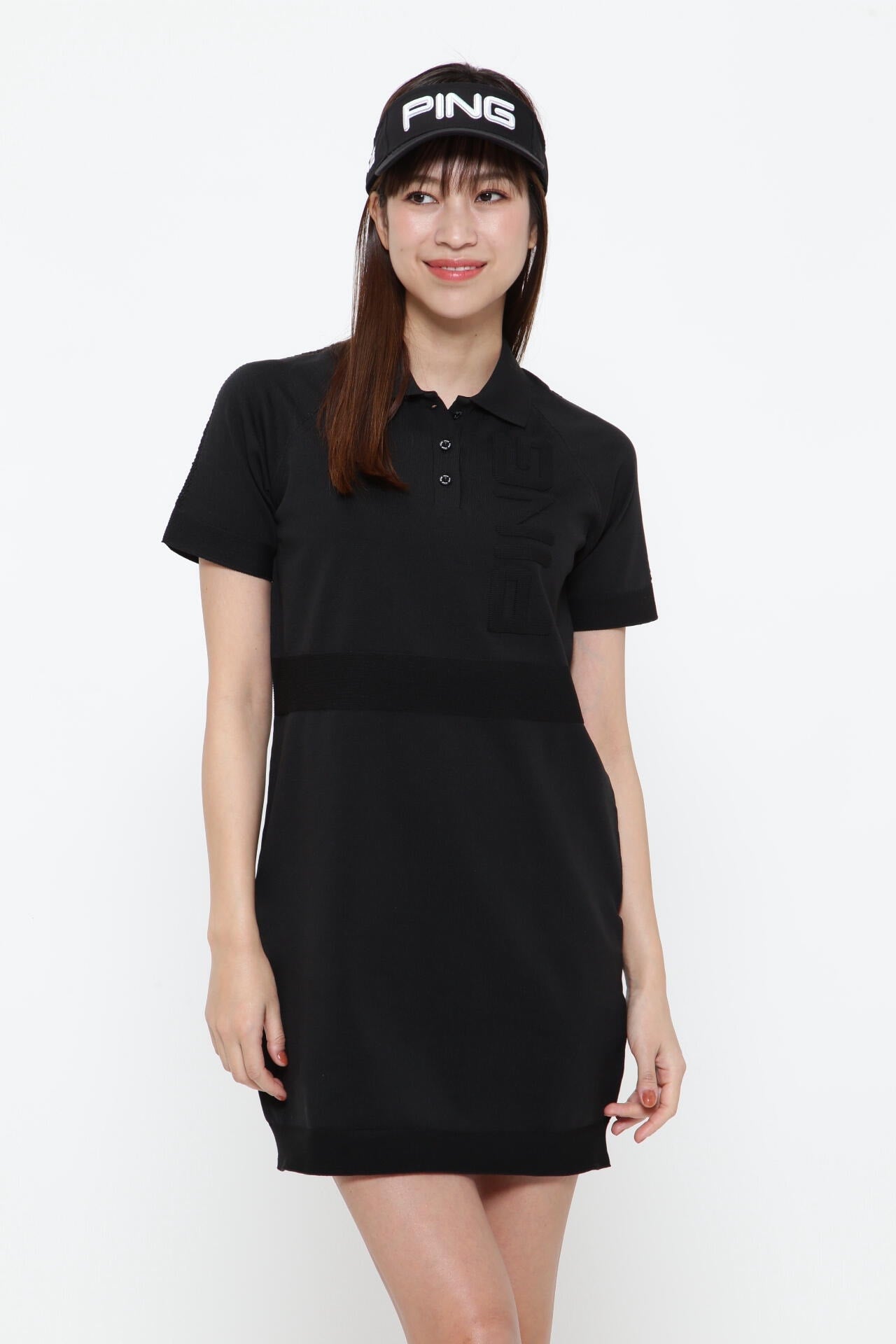 【PING APPAREL】ホールガーメントニットポロワンピース ＜GOLD＞ (LADIES)