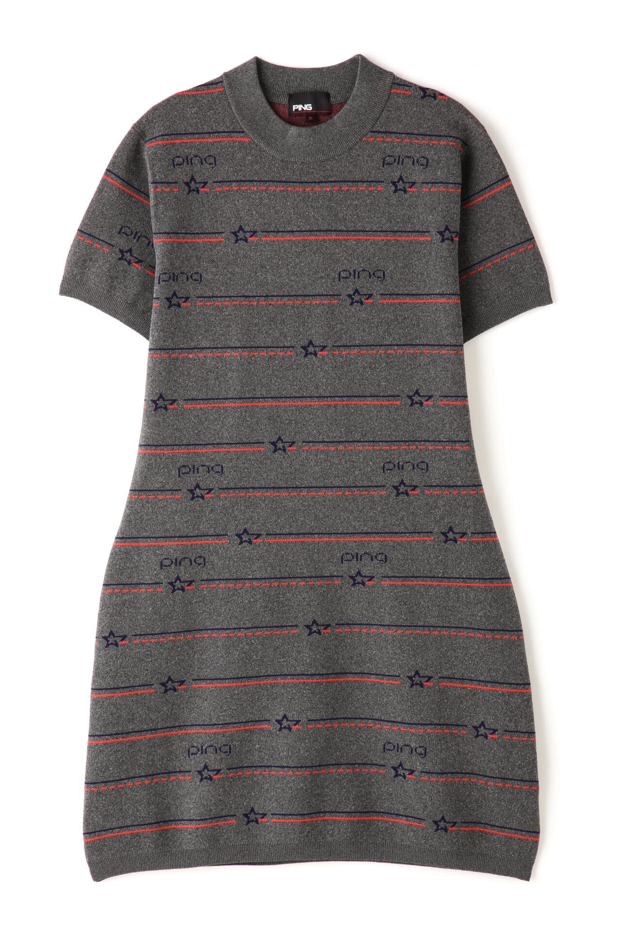 【PING APPAREL】アリゾナボーダージャガードモックネックニットワンピース ＜NATIVE＞ (LADIES)