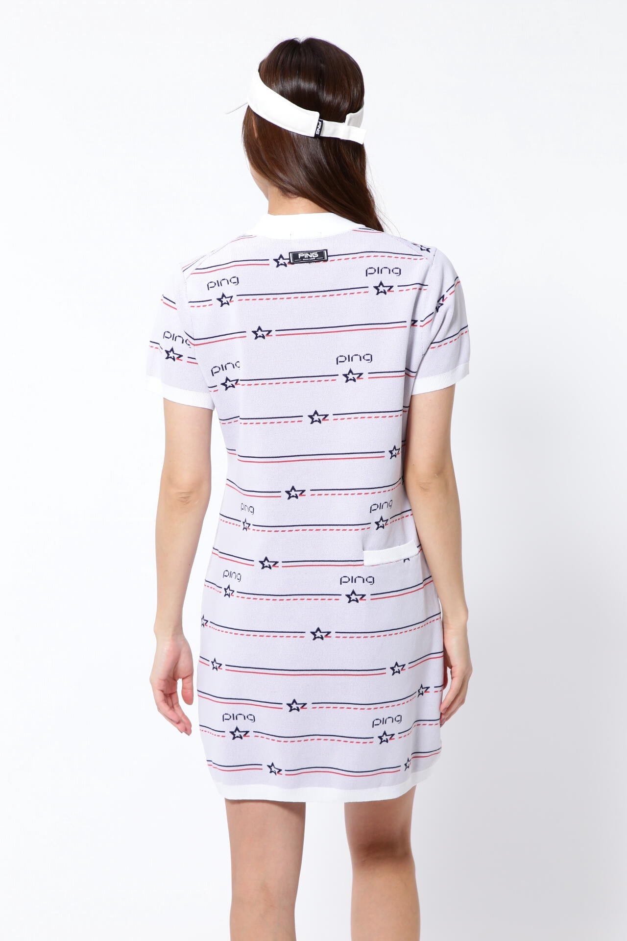 【PING APPAREL】アリゾナボーダージャガードモックネックニットワンピース ＜NATIVE＞ (LADIES)