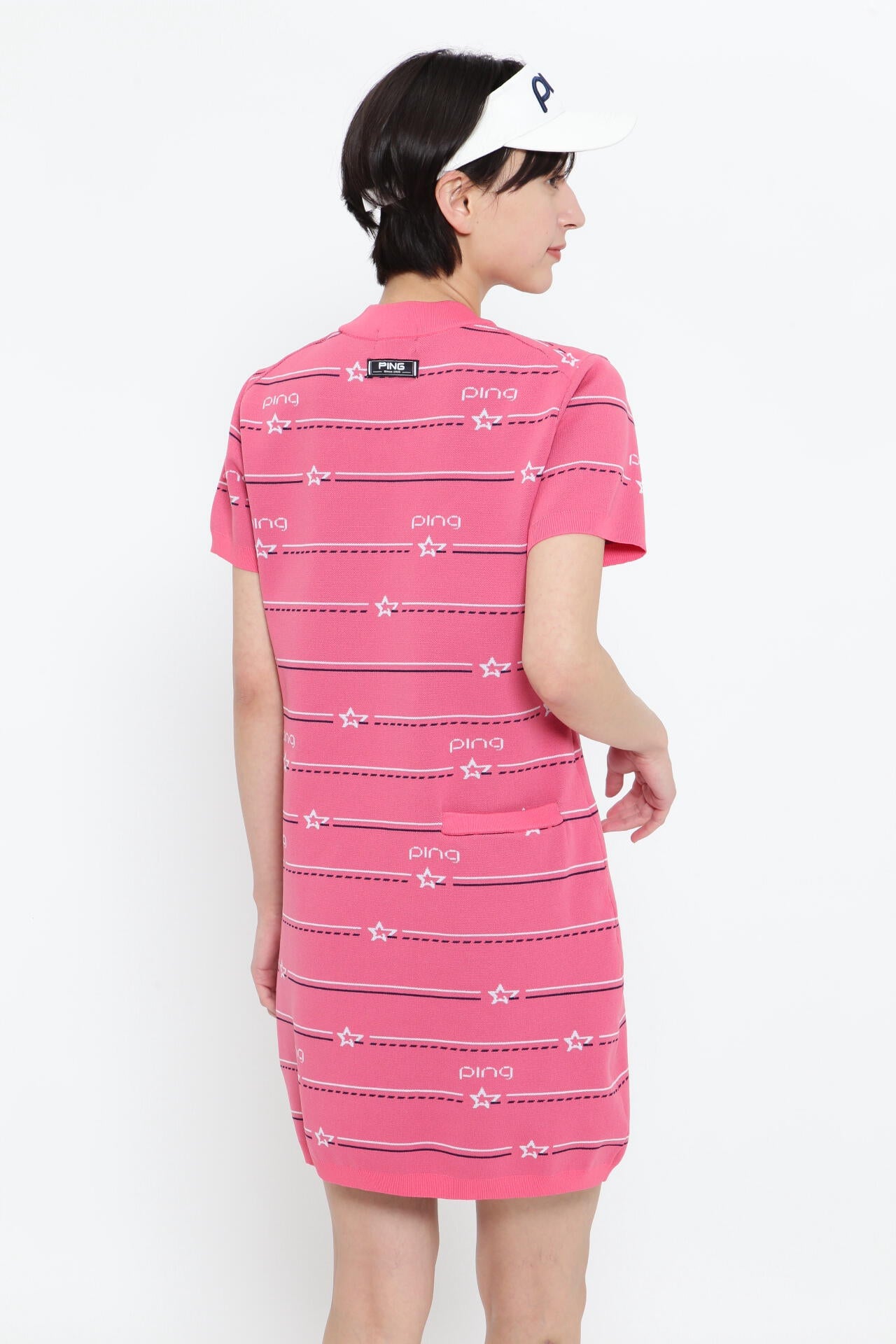 【PING APPAREL】アリゾナボーダージャガードモックネックニットワンピース ＜NATIVE＞ (LADIES)