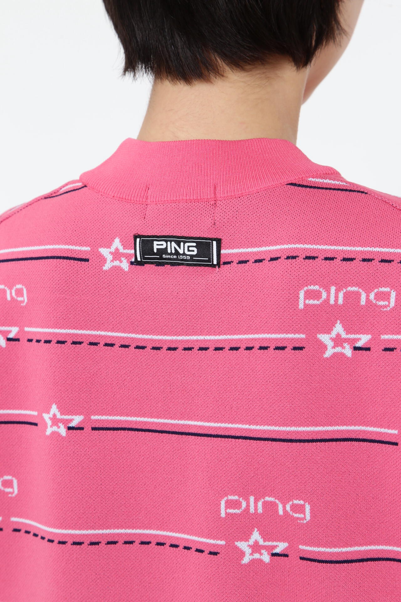 【PING APPAREL】アリゾナボーダージャガードモックネックニットワンピース ＜NATIVE＞ (LADIES)