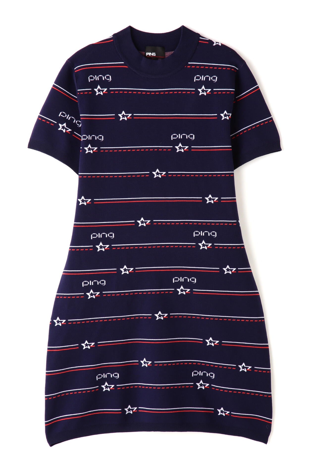 【PING APPAREL】アリゾナボーダージャガードモックネックニットワンピース ＜NATIVE＞ (LADIES)