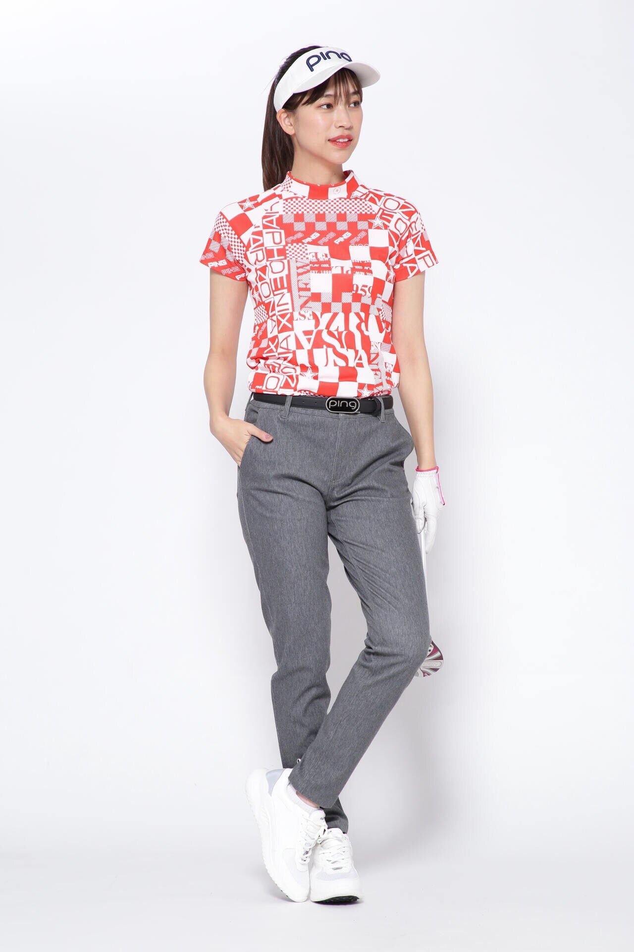 PING APPAREL】ニットツイル ライトテーパード5ポケットストレッチ