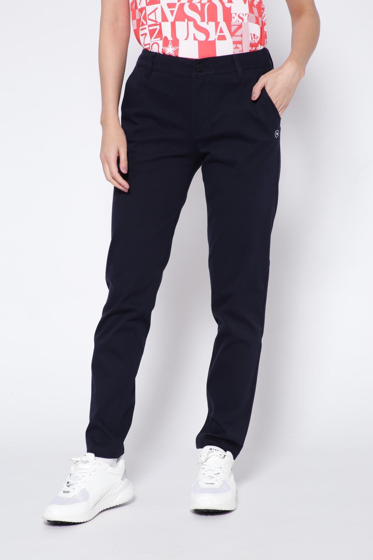 PING APPAREL】ニットツイル ライトテーパード5ポケットストレッチ