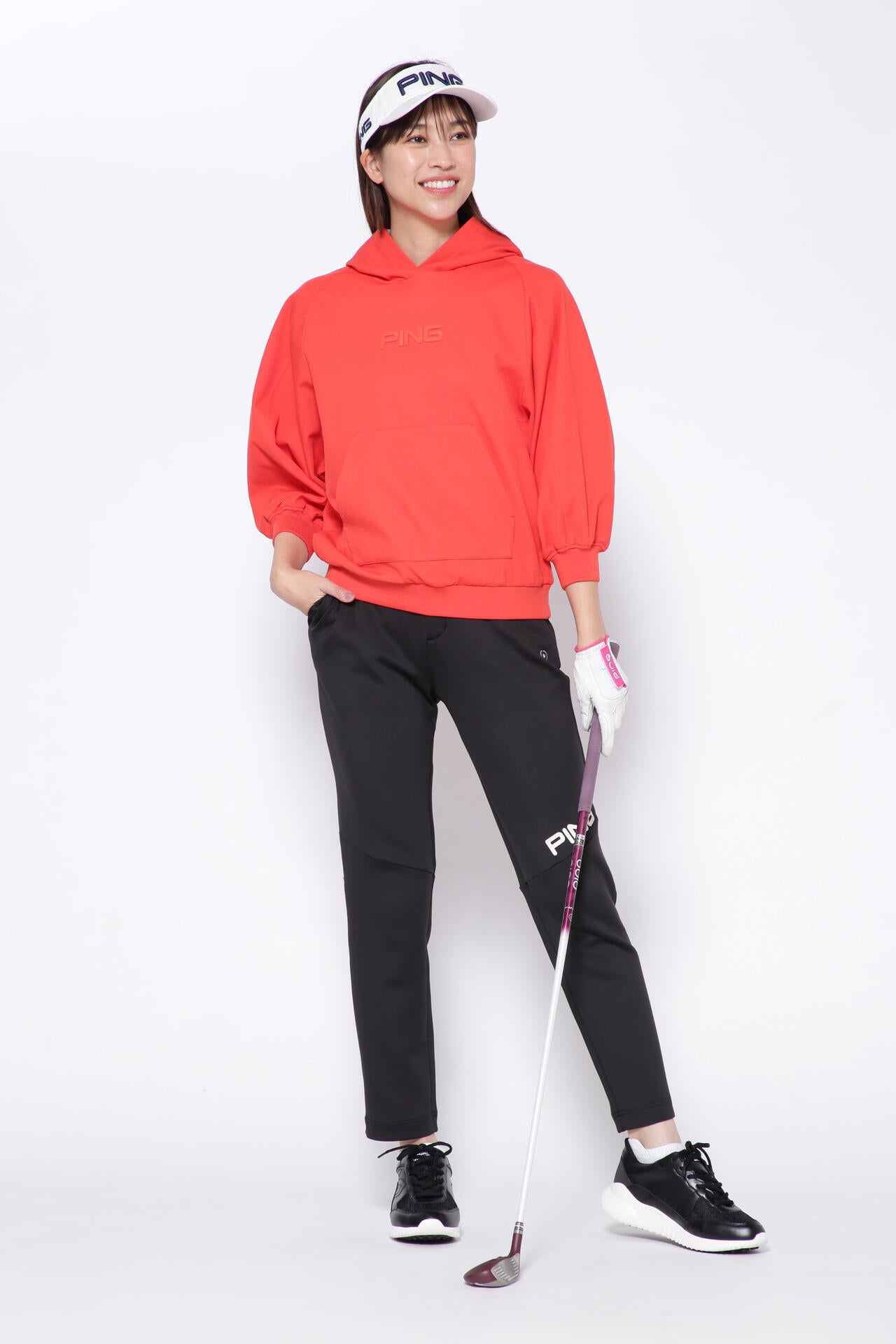 【PING APPAREL】リサイクルポリエステルテーパードパンツ ＜GOLD＞ (LADIES)