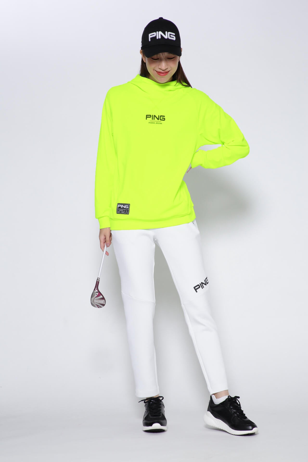 【PING APPAREL】リサイクルポリエステルテーパードパンツ ＜GOLD＞ (LADIES)