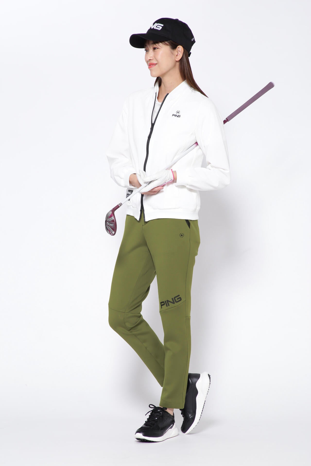 【PING APPAREL】リサイクルポリエステルテーパードパンツ ＜GOLD＞ (LADIES)