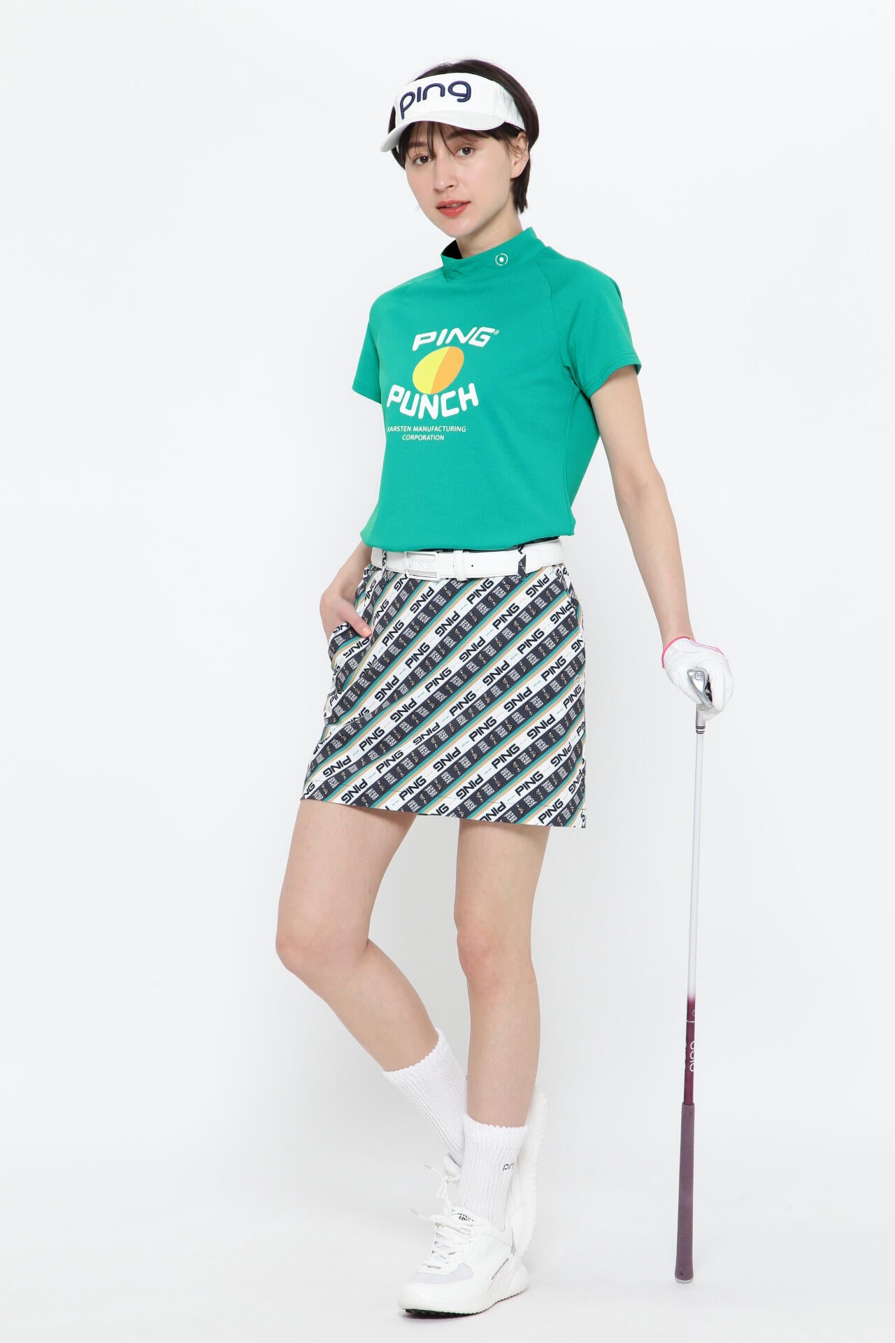 【PING APPAREL】Mr.PING バイアスプリントスカート ＜NATIVE＞ (LADIES)