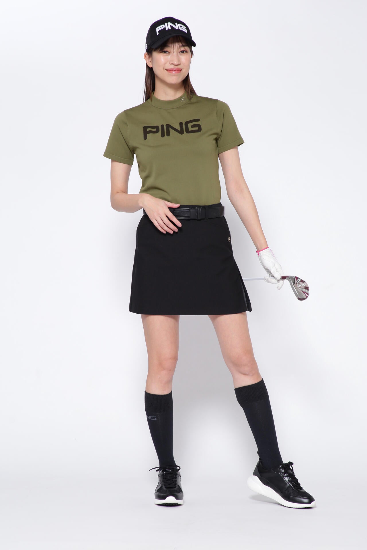 【PING APPAREL】エコブルーメッシュスカート ＜GOLD＞ (LADIES)