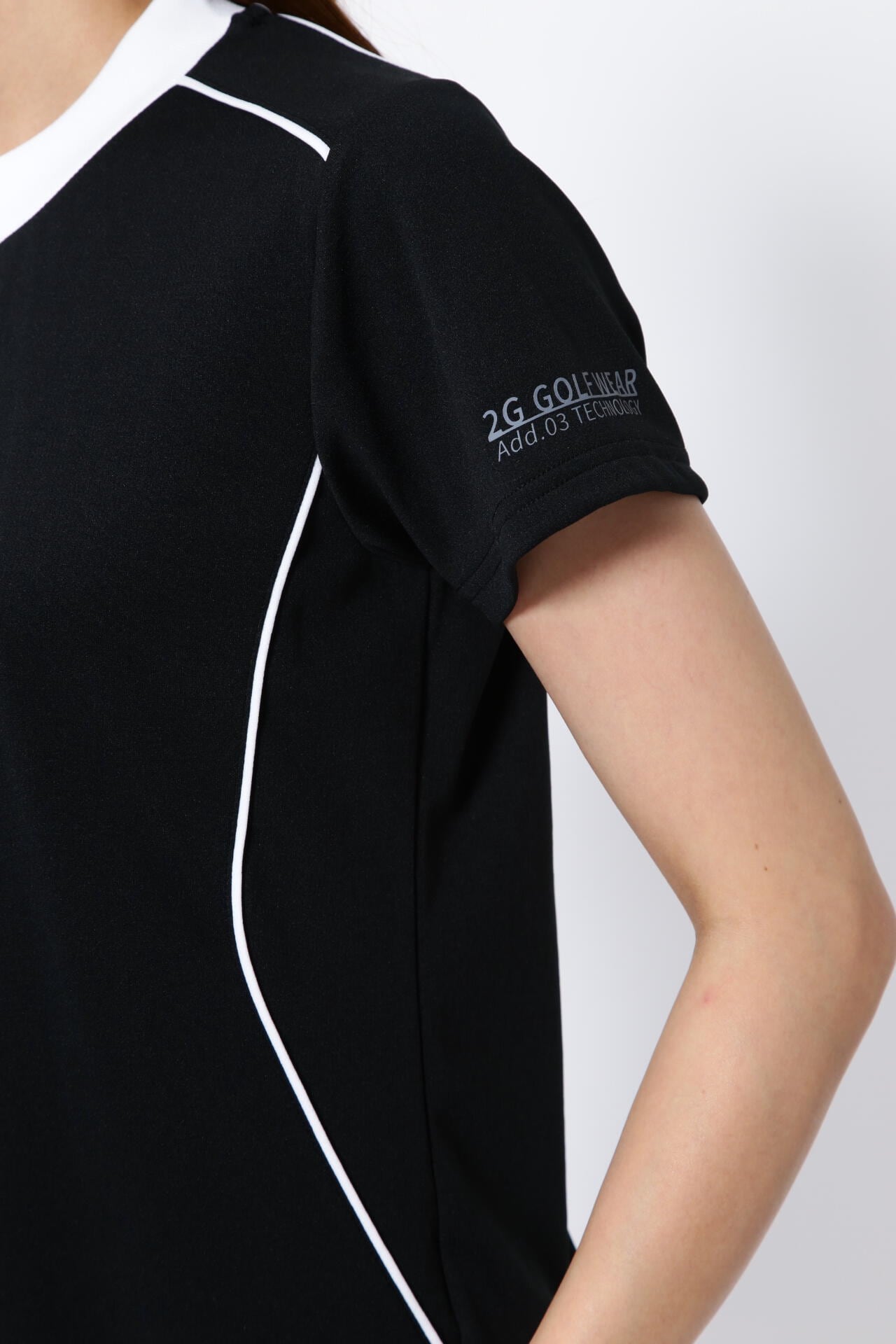 【PING APPAREL】アドエルムダブルフェイスメッシュ 半袖モックネックプルオーバー ＜AddElm＞ (LADIES)