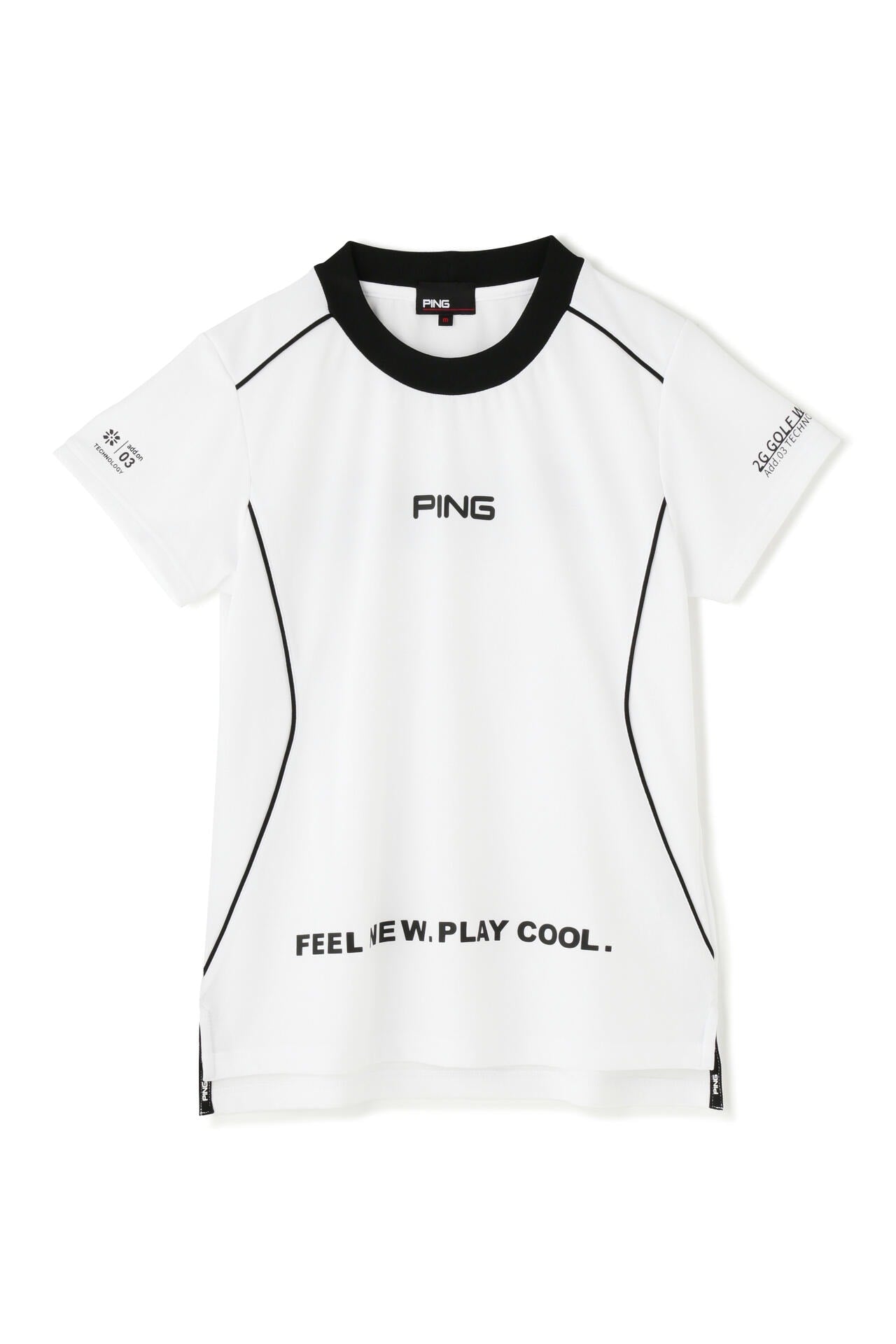 【PING APPAREL】アドエルムダブルフェイスメッシュ 半袖モックネックプルオーバー ＜AddElm＞ (LADIES)
