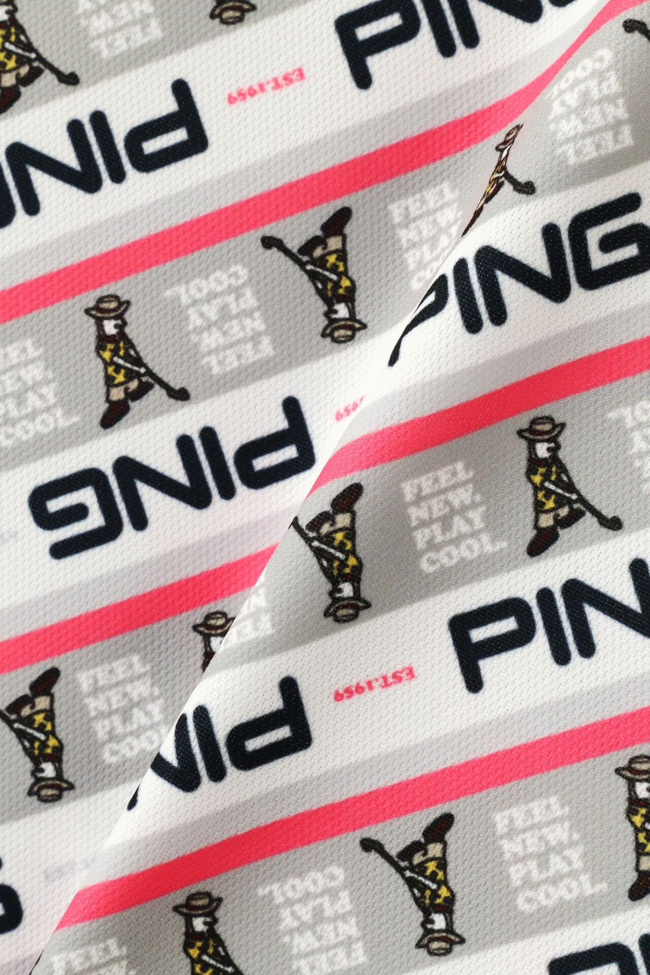 【PING APPAREL】ロゴバイアスプリント 半袖カノコポロシャツ ＜NATIVE＞ (LADIES)
