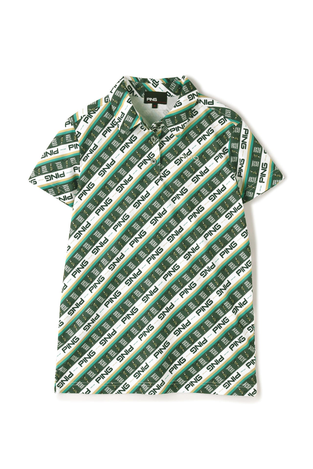 【PING APPAREL】ロゴバイアスプリント 半袖カノコポロシャツ ＜NATIVE＞ (LADIES)