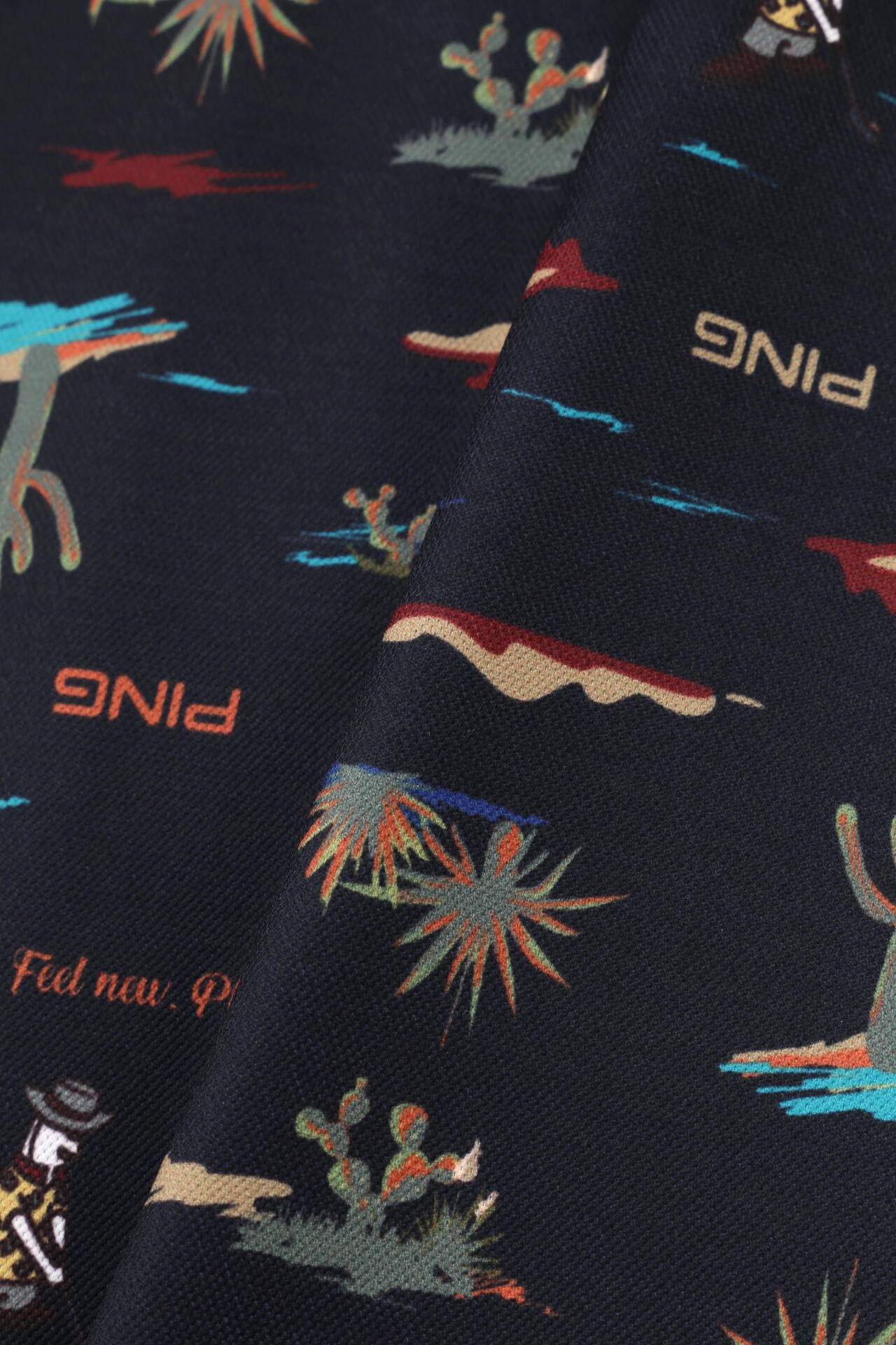 【PING APPAREL】プレイオンザデザートプリントカノコ半袖ポロシャツ ＜NATIVE＞ (LADIES)