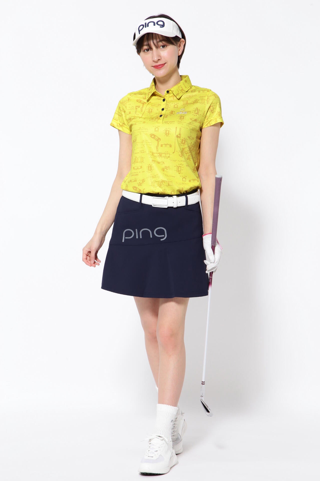 【PING APPAREL】BPパターン転写プリント クールコア半袖ポロシャツ ＜PERFORMANCE＞ (LADIES)