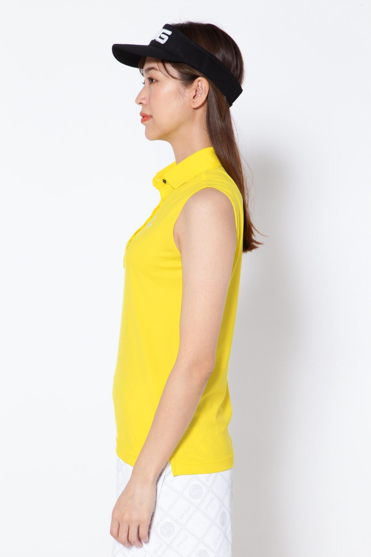 【PING APPAREL】ゼロアクアメッシュ スリーブレスポロシャツ ＜GOLD＞ (LADIES)