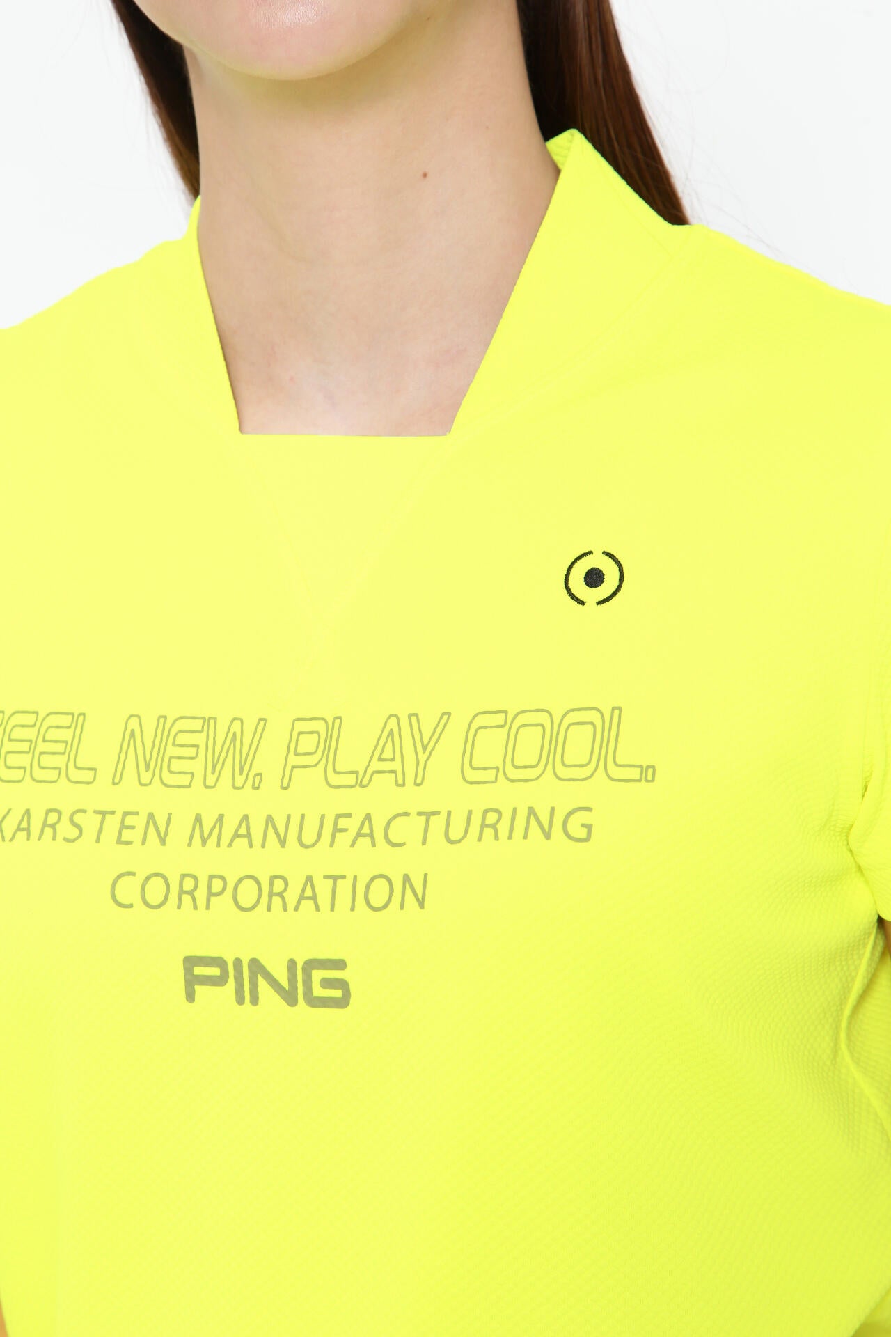 【PING APPAREL】ダイア柄ストレッチメッシュ 半袖ハイネックカットソー ＜PERFORMANCE＞ (LADIES)