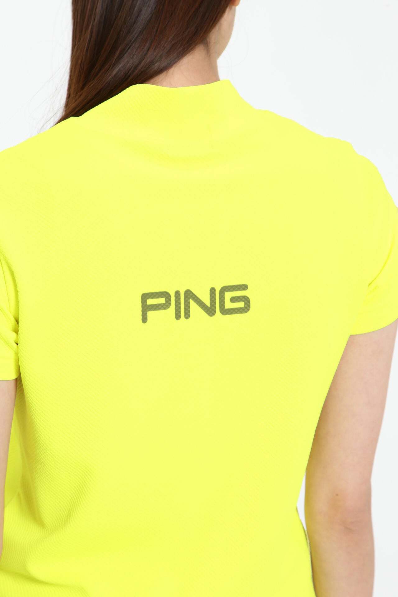 【PING APPAREL】ダイア柄ストレッチメッシュ 半袖ハイネックカットソー ＜PERFORMANCE＞ (LADIES)
