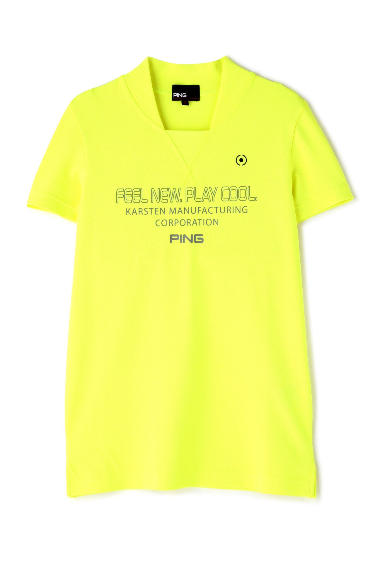 【PING APPAREL】ダイア柄ストレッチメッシュ 半袖ハイネックカットソー ＜PERFORMANCE＞ (LADIES)
