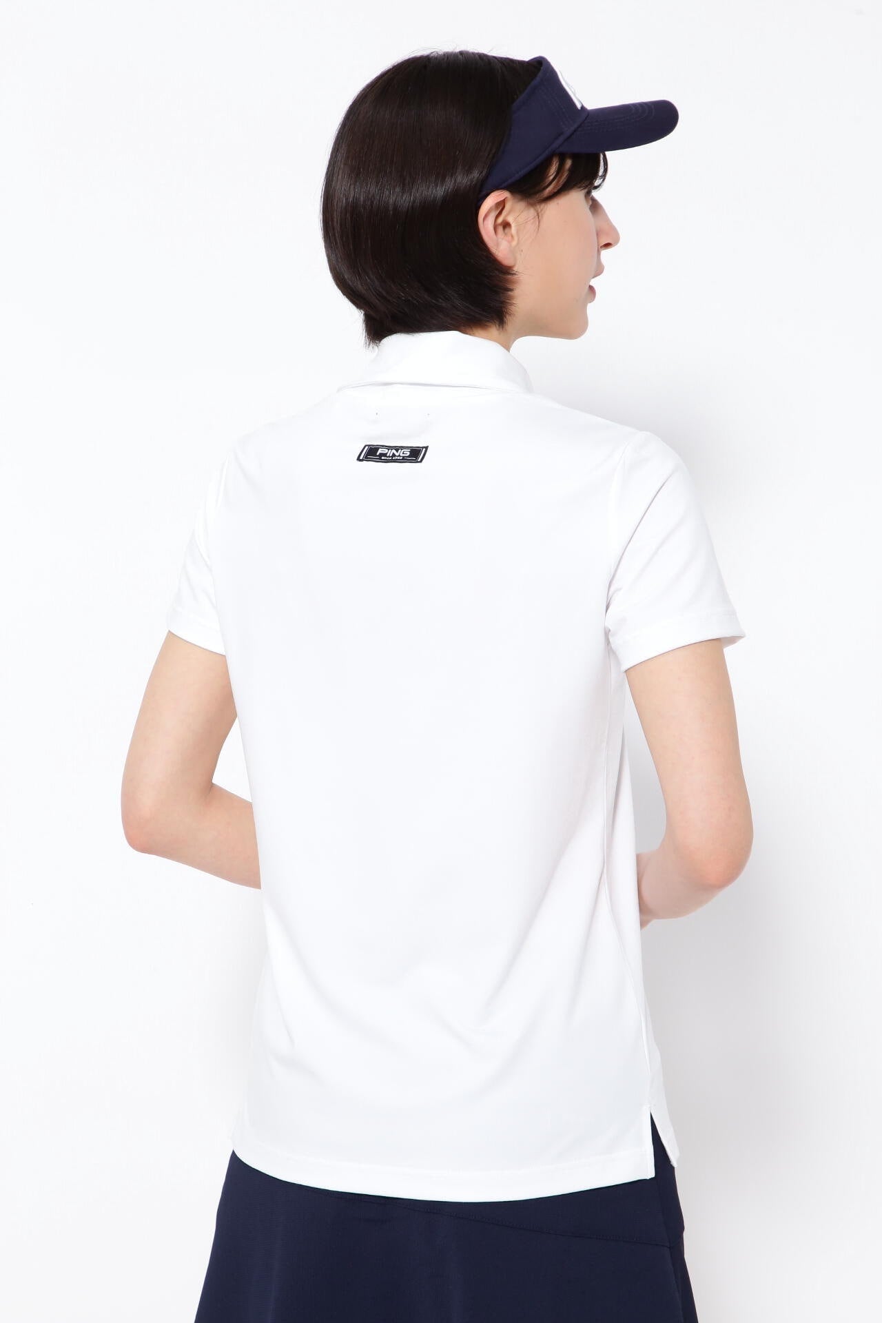 【PING APPAREL】コットンライク天竺 半袖デザイン衿カットソー ＜NATIVE＞ (LADIES)