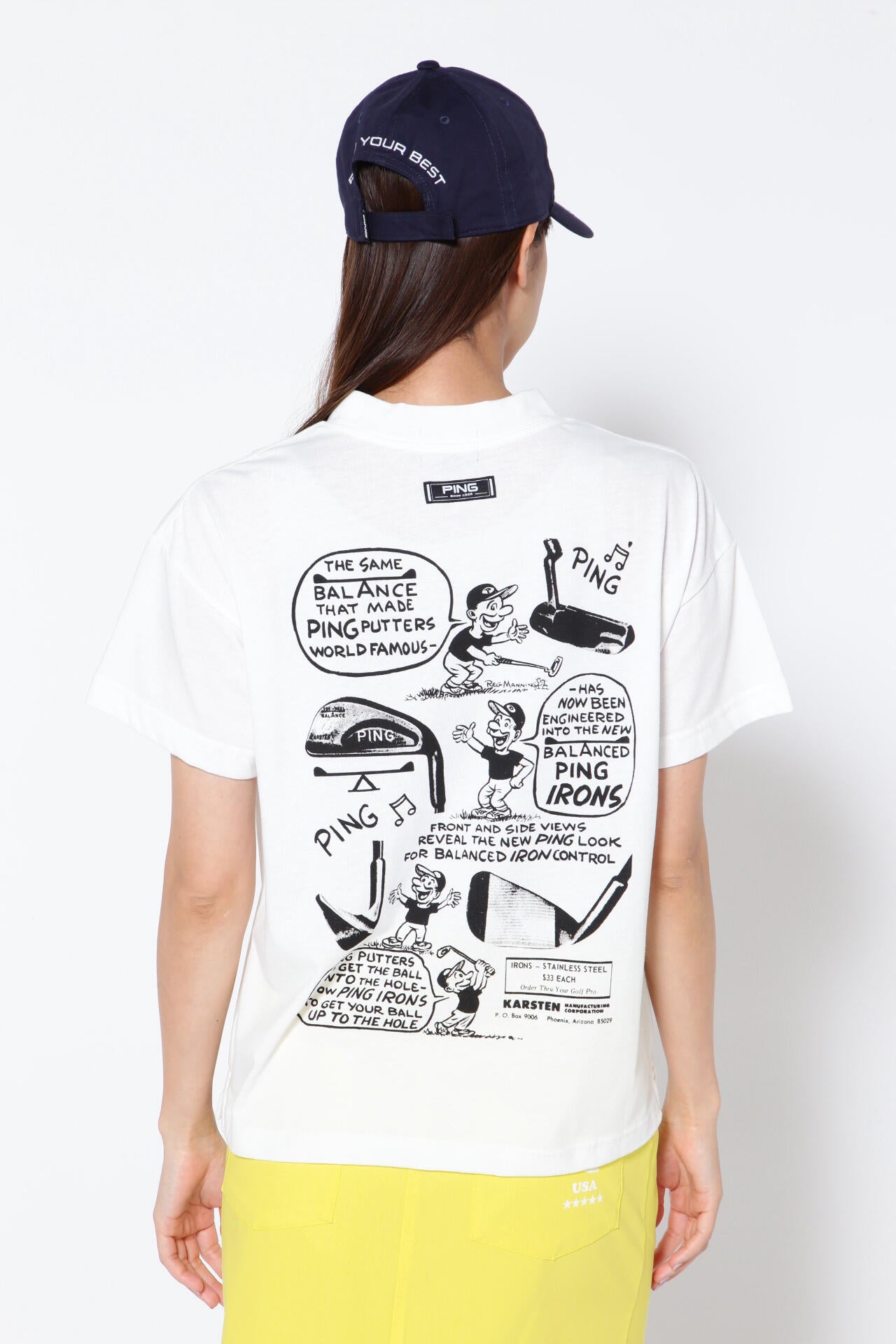 【PING APPAREL】綿ポリエステル天竺 ビッグシルエット 10色 半袖ハイネックカットソー ＜NATIVE＞ (LADIES)